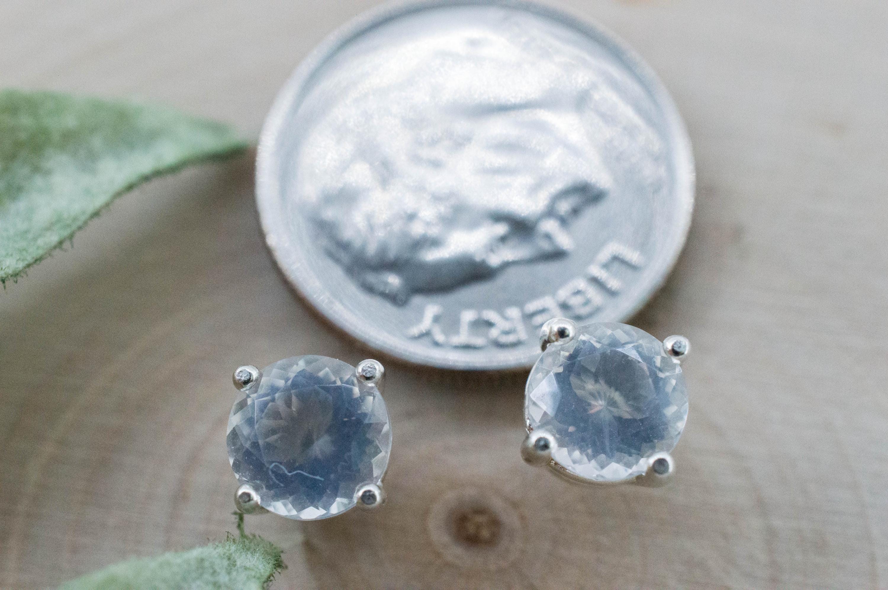 Moon Quartz Earrings, Natural Untreated Brazilian Quartz; 1.465cts - Mark Oliver Gems