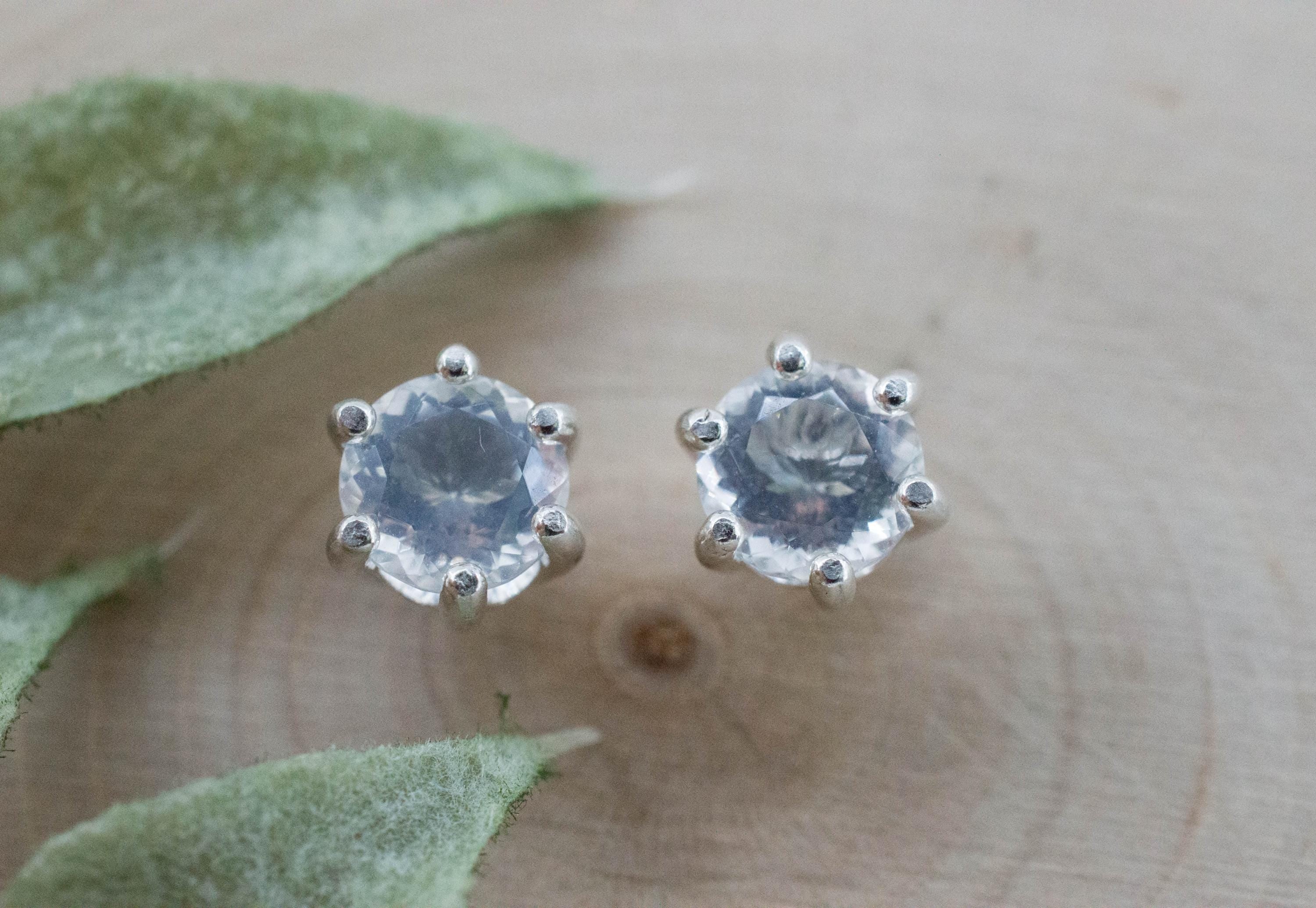 Moon Quartz Earrings, Natural Untreated Brazilian Quartz; 1.515cts - Mark Oliver Gems