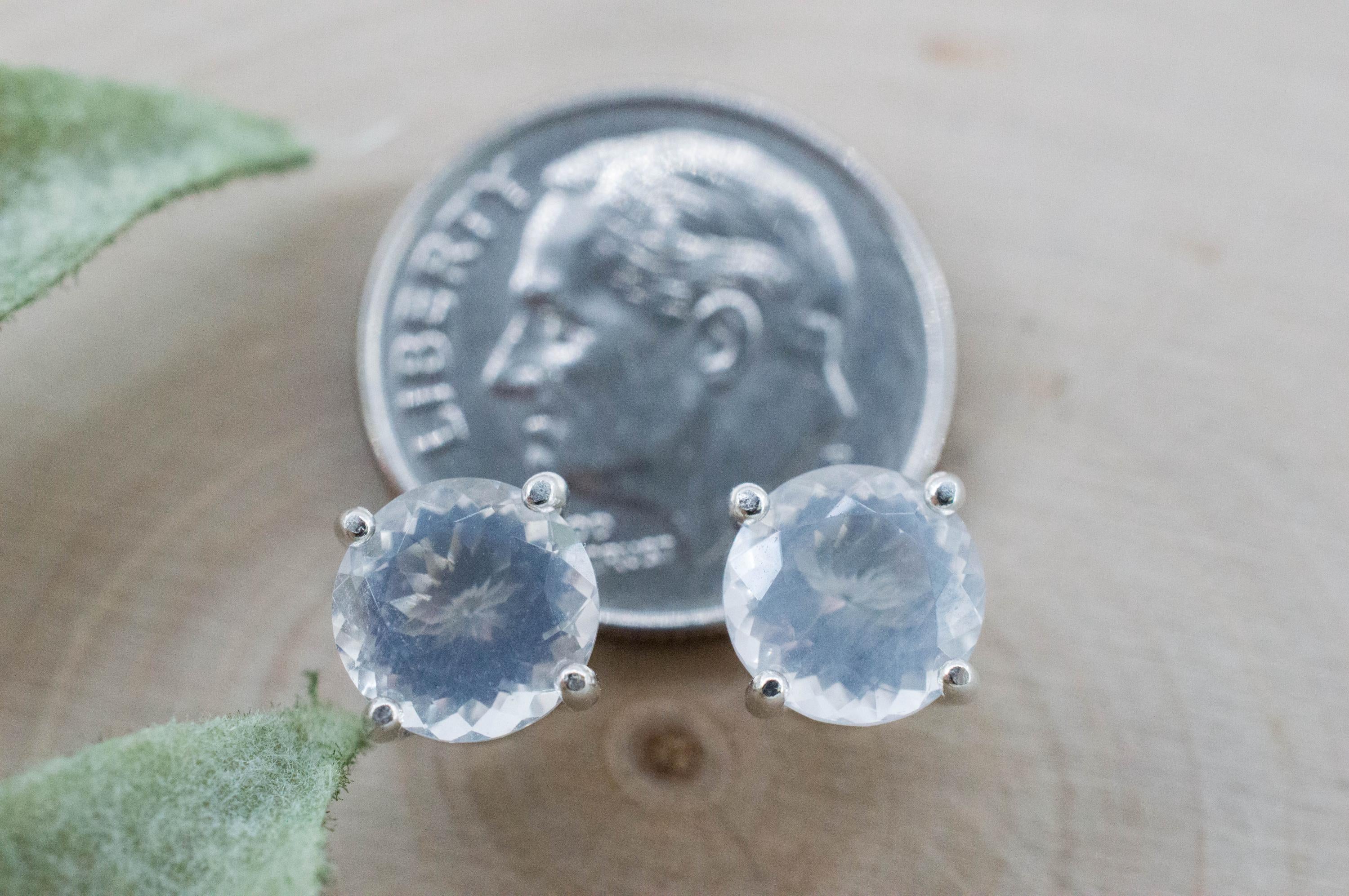 Moon Quartz Earrings, Natural Untreated Brazilian Quartz; 2.440cts - Mark Oliver Gems