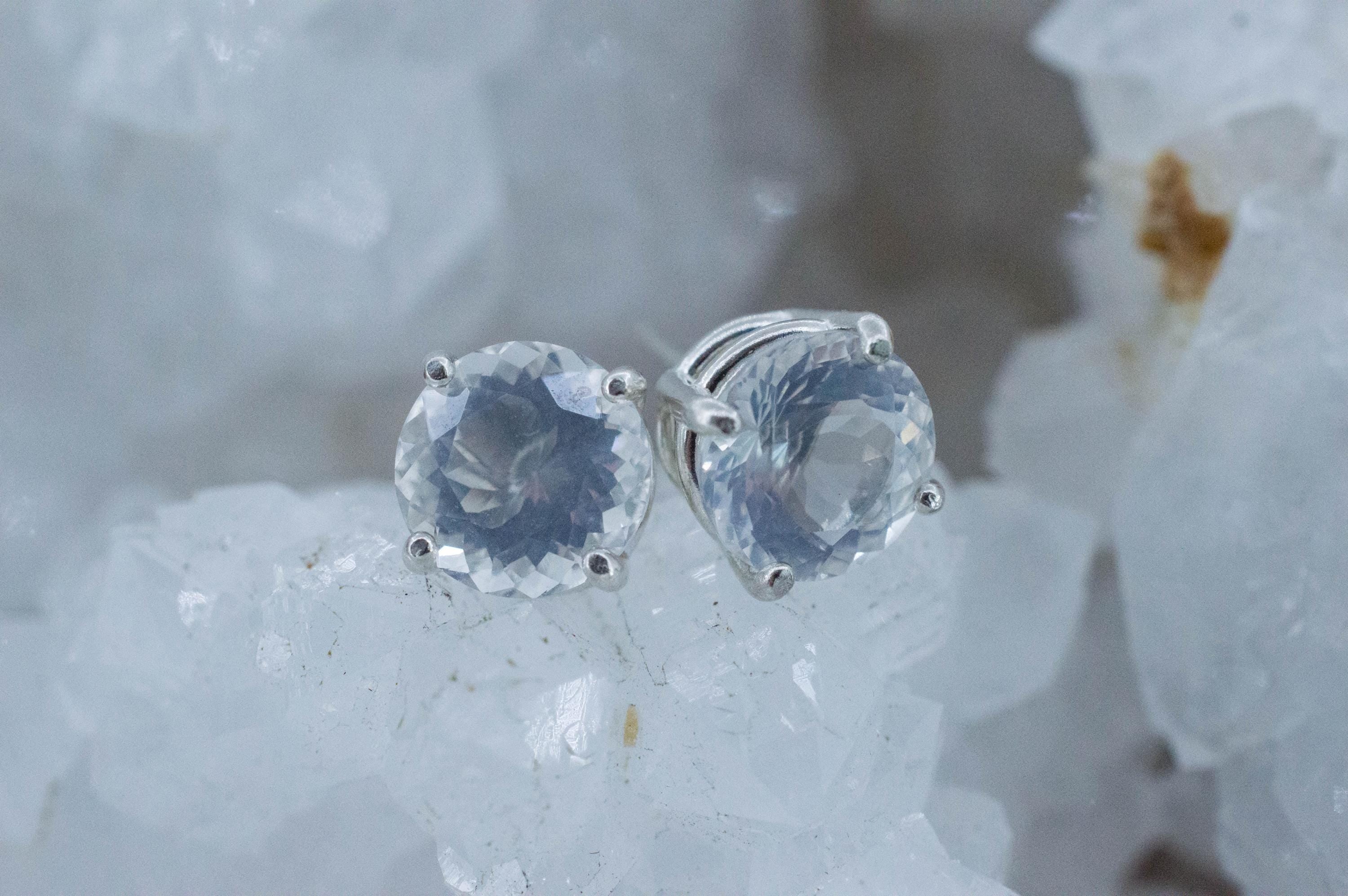 Moon Quartz Earrings, Natural Untreated Brazilian Quartz; 3.530cts - Mark Oliver Gems