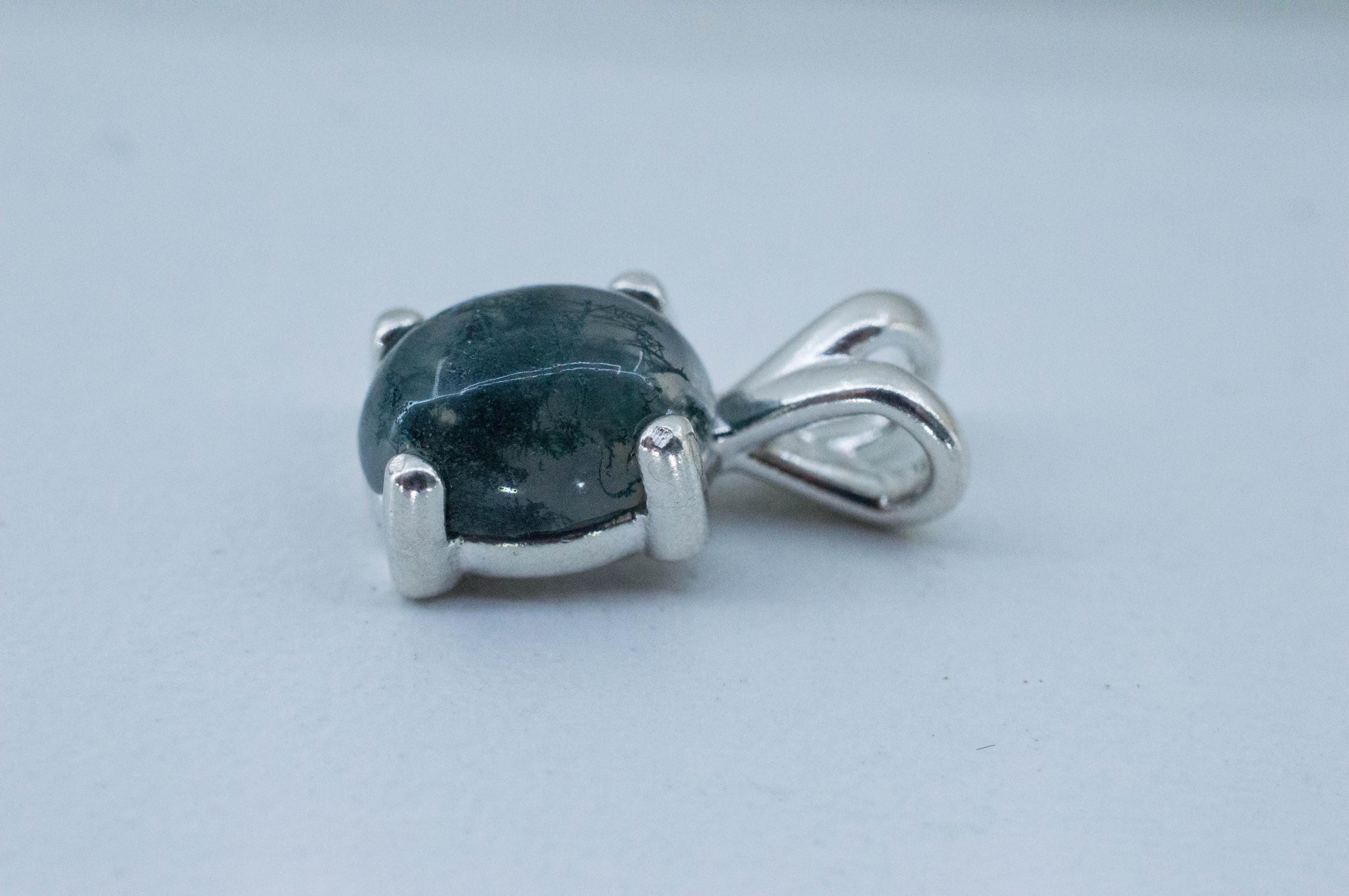 Green Moss Agate Pendant, Natural Untreated India Moss Agate; 2.385cts - Mark Oliver Gems