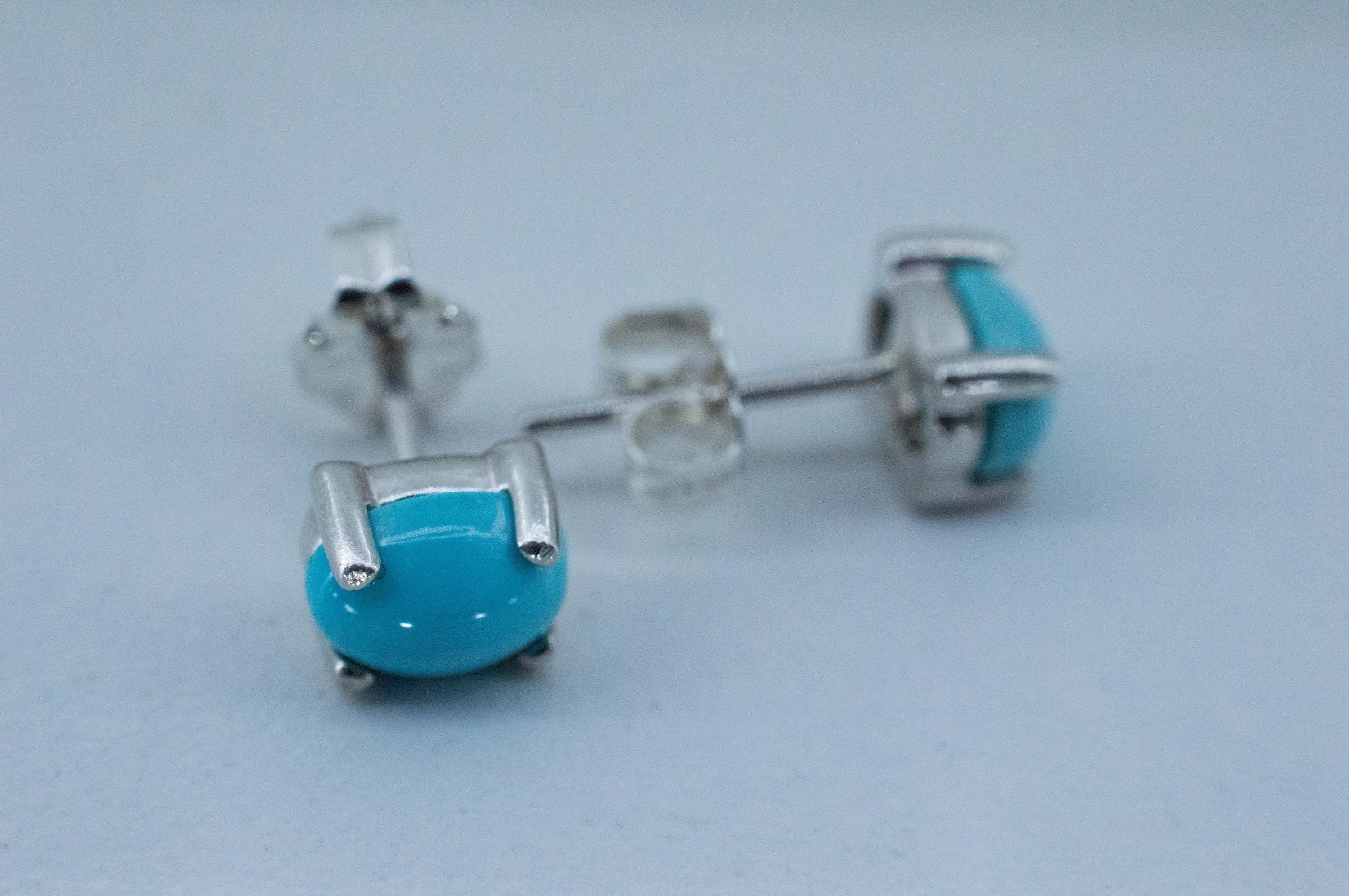 Turquoise Earrings, Natural Stabilized Sleeping Beauty Turquoise; 1.580cts - Mark Oliver Gems