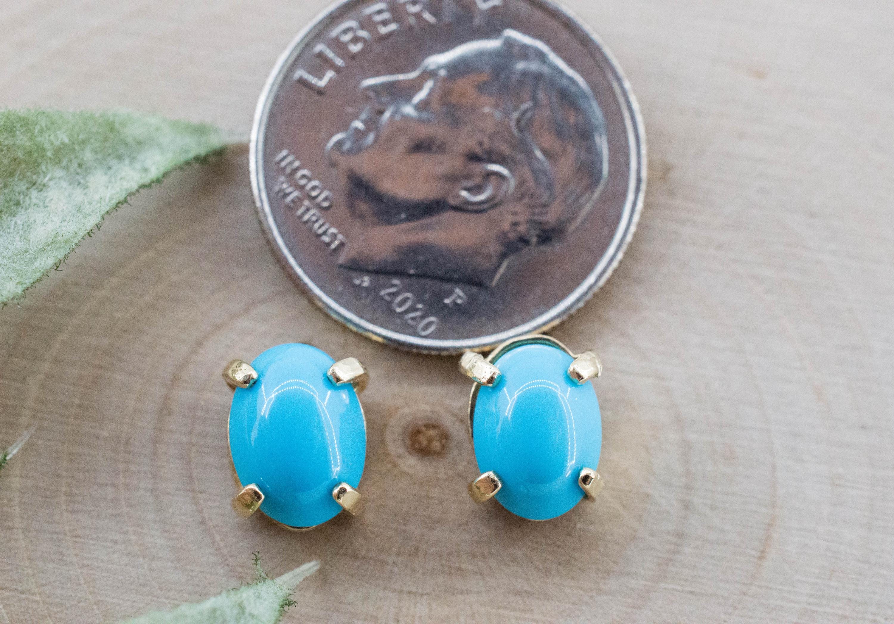 Turquoise Earrings, Natural Stabilized Sleeping Beauty Turquoise; 1.660cts - Mark Oliver Gems