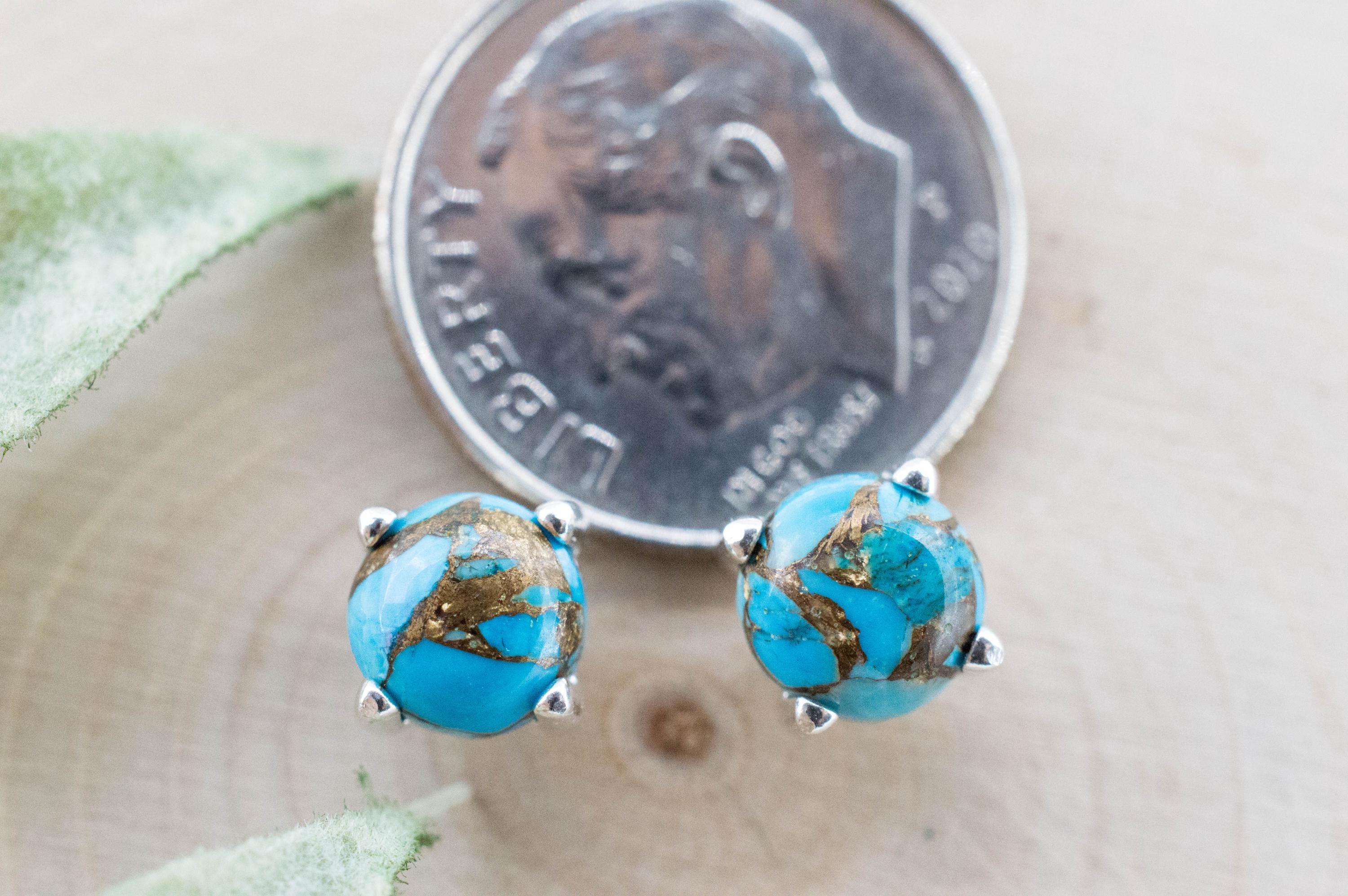 Turquoise Earrings, Natural Stabilized Nevada Turquoise; 1.810cts - Mark Oliver Gems