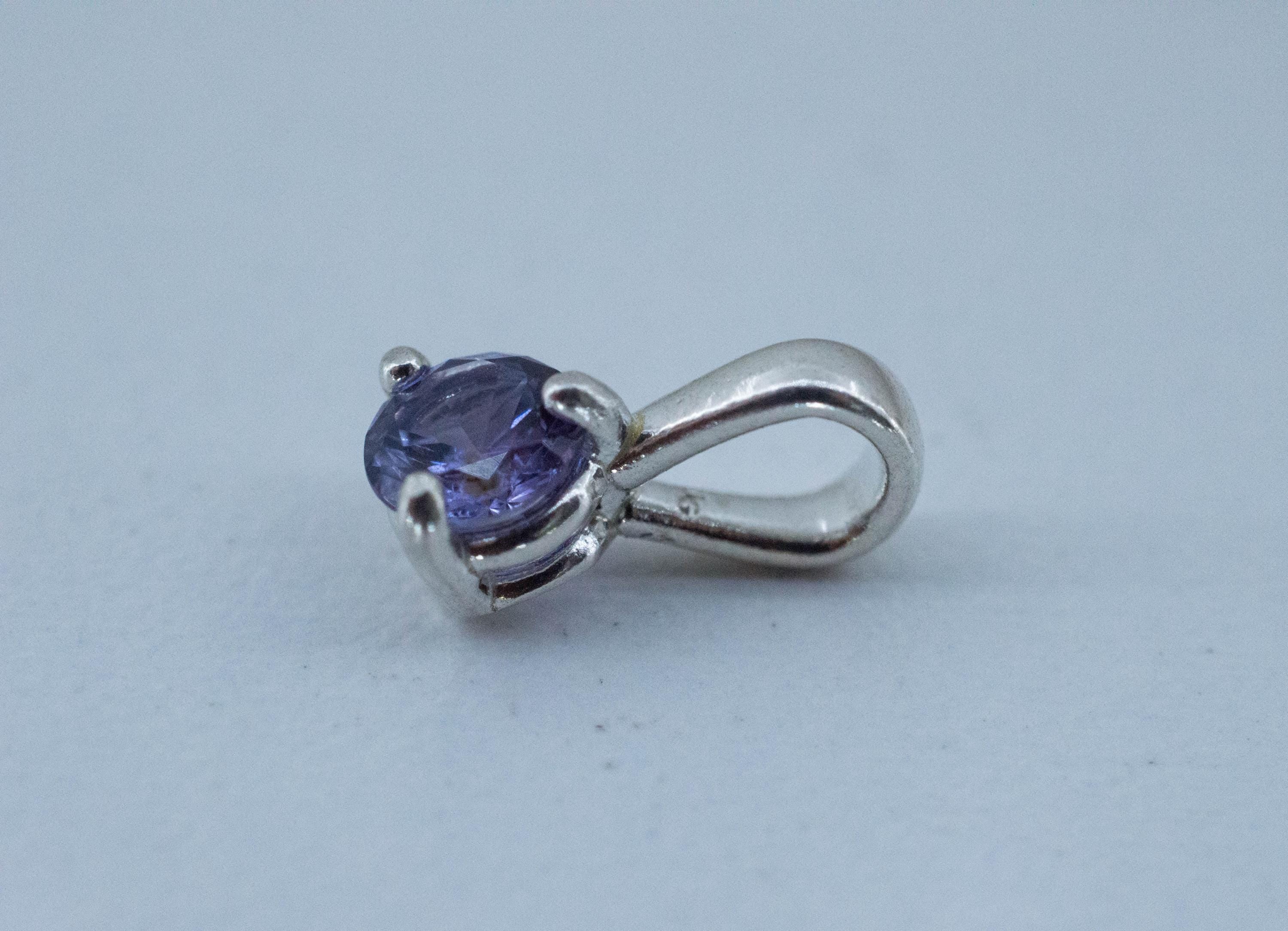 Purple Sapphire Pendant; Natural Untreated Tanzania Umba Sapphire; 0.525cts - Mark Oliver Gems
