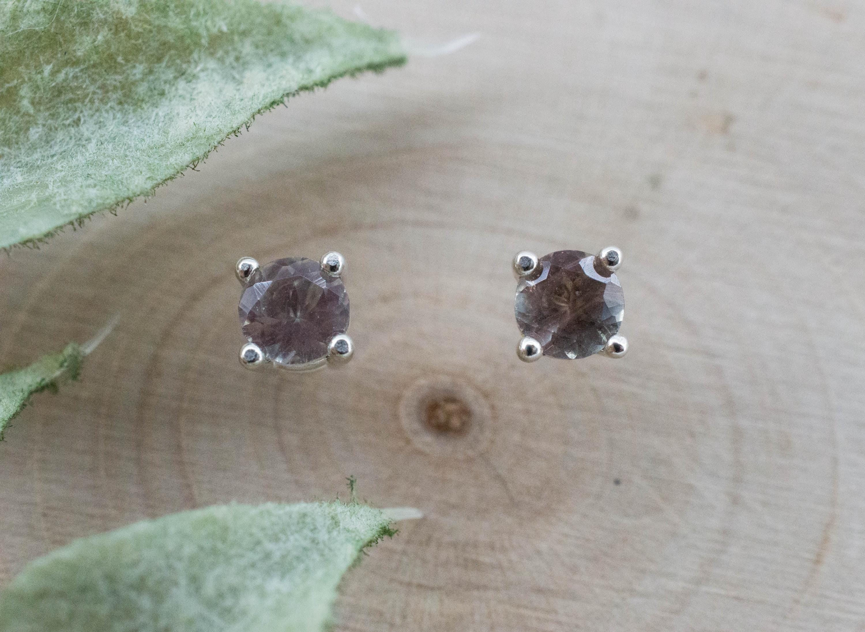 Green Oregon Sunstone Earrings; Natural Untreated Sunstone; 0.520cts - Mark Oliver Gems