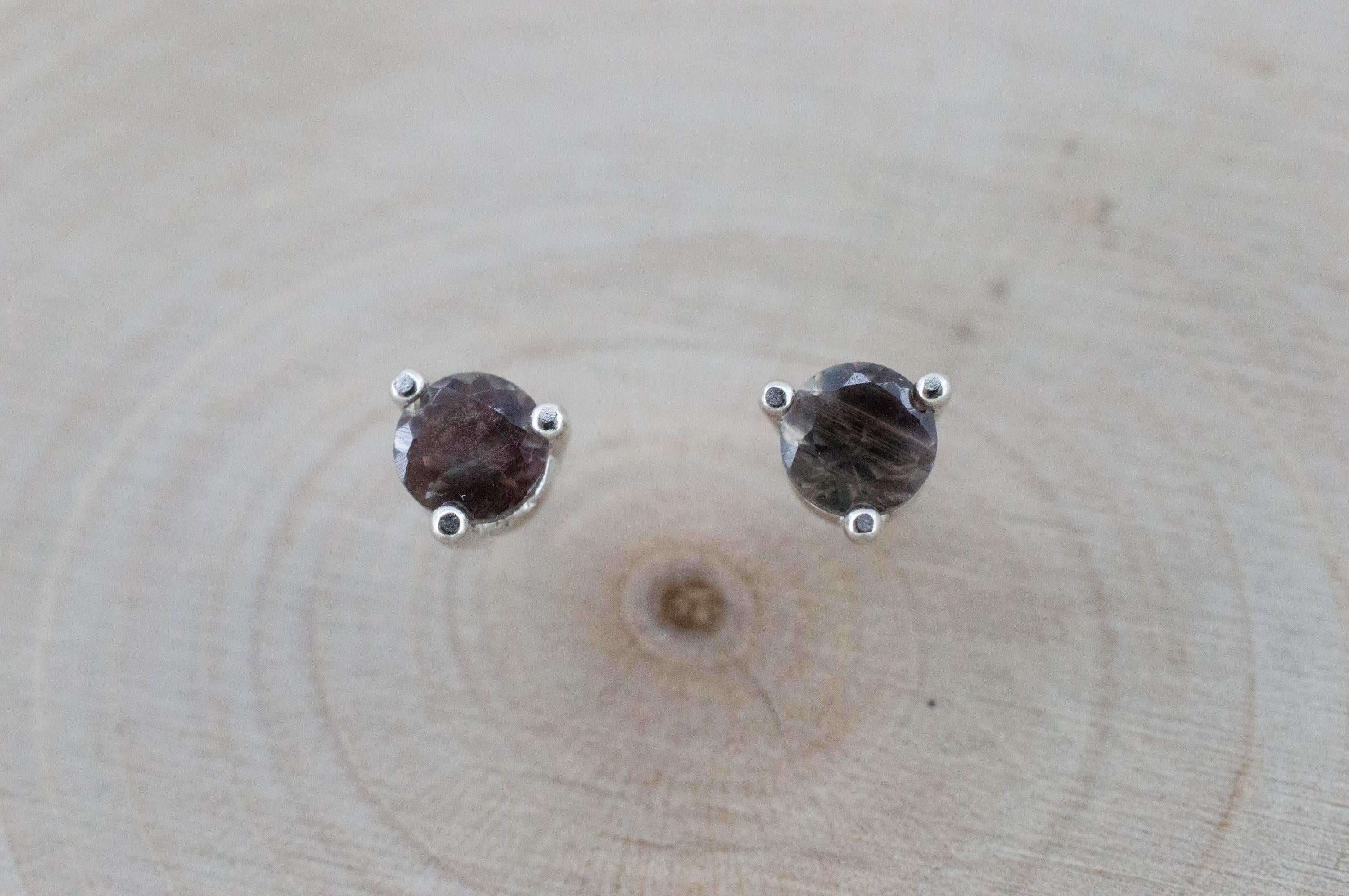 Green Oregon Sunstone Earrings; Natural Untreated Sunstone; 0.540cts - Mark Oliver Gems