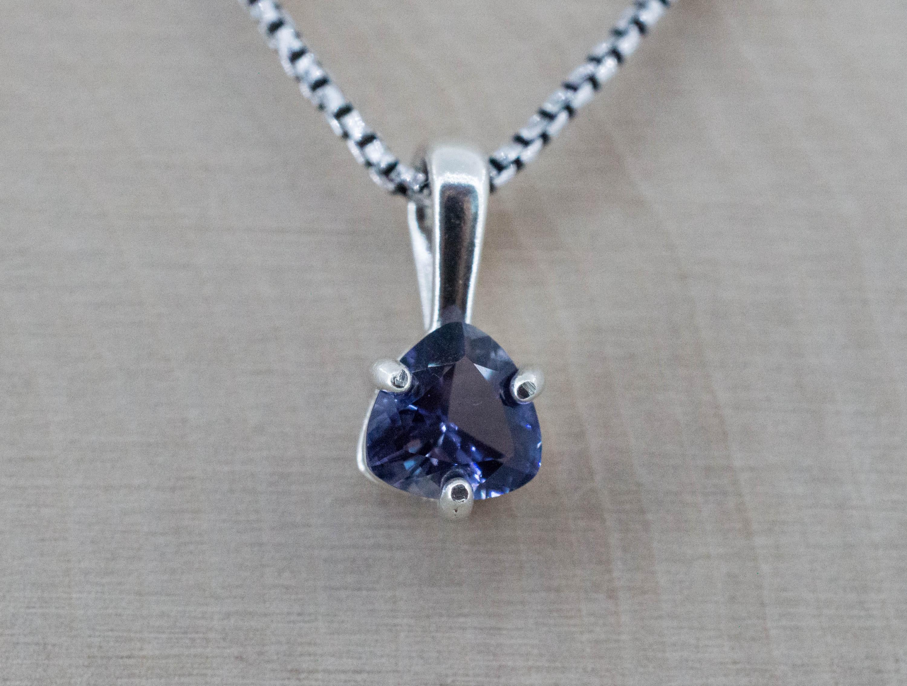 Iolite Pendant; Natural Untreated Tanzania Iolite; 0.750cts - Mark Oliver Gems