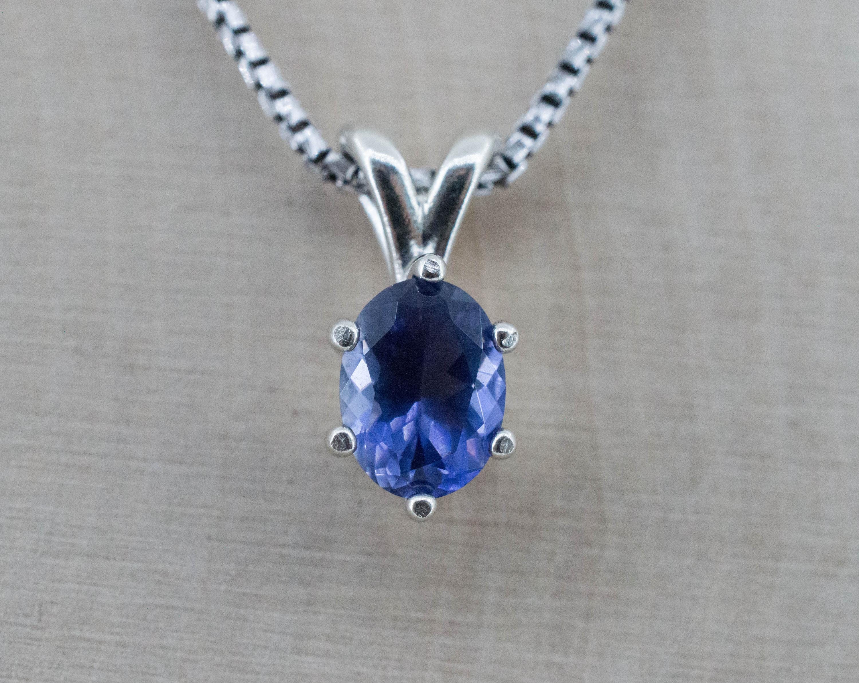 Iolite Pendant; Natural Untreated Tanzania Iolite; 1.090cts - Mark Oliver Gems