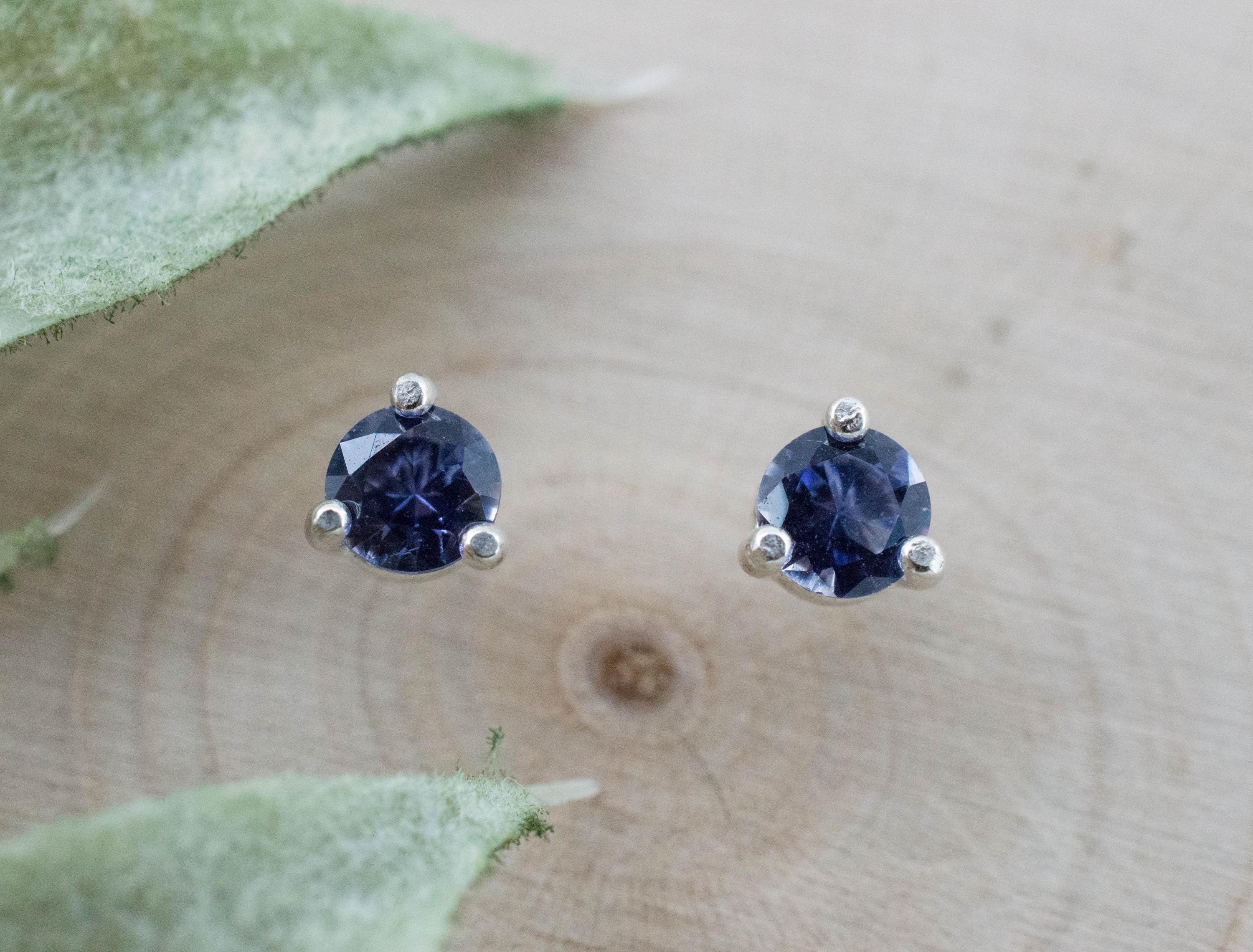 Iolite Earrings; Natural Untreated Tanzania Iolite; 0.355cts - Mark Oliver Gems