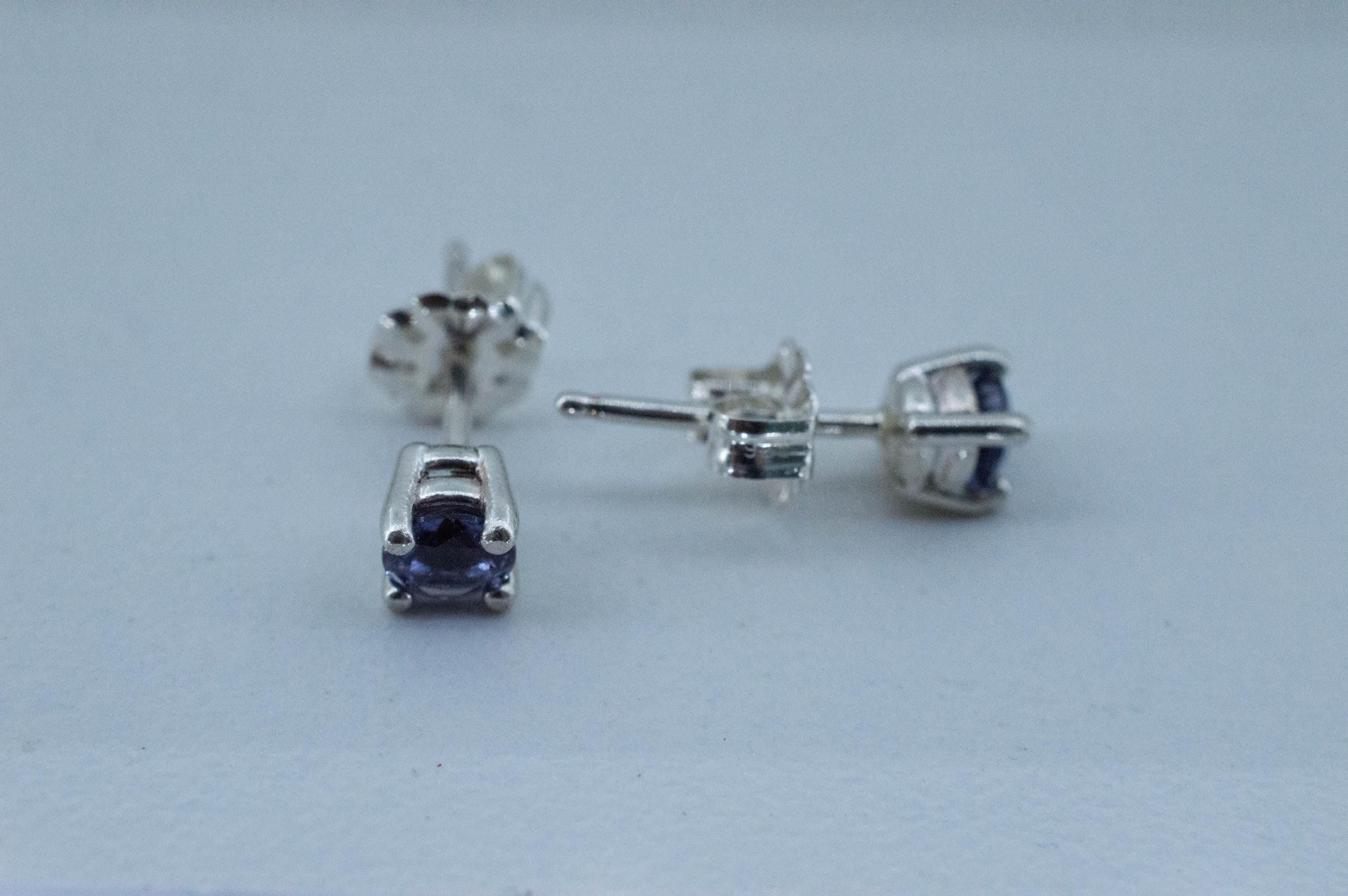 Iolite Earrings; Natural Untreated Tanzania Iolite; 0.380cts - Mark Oliver Gems