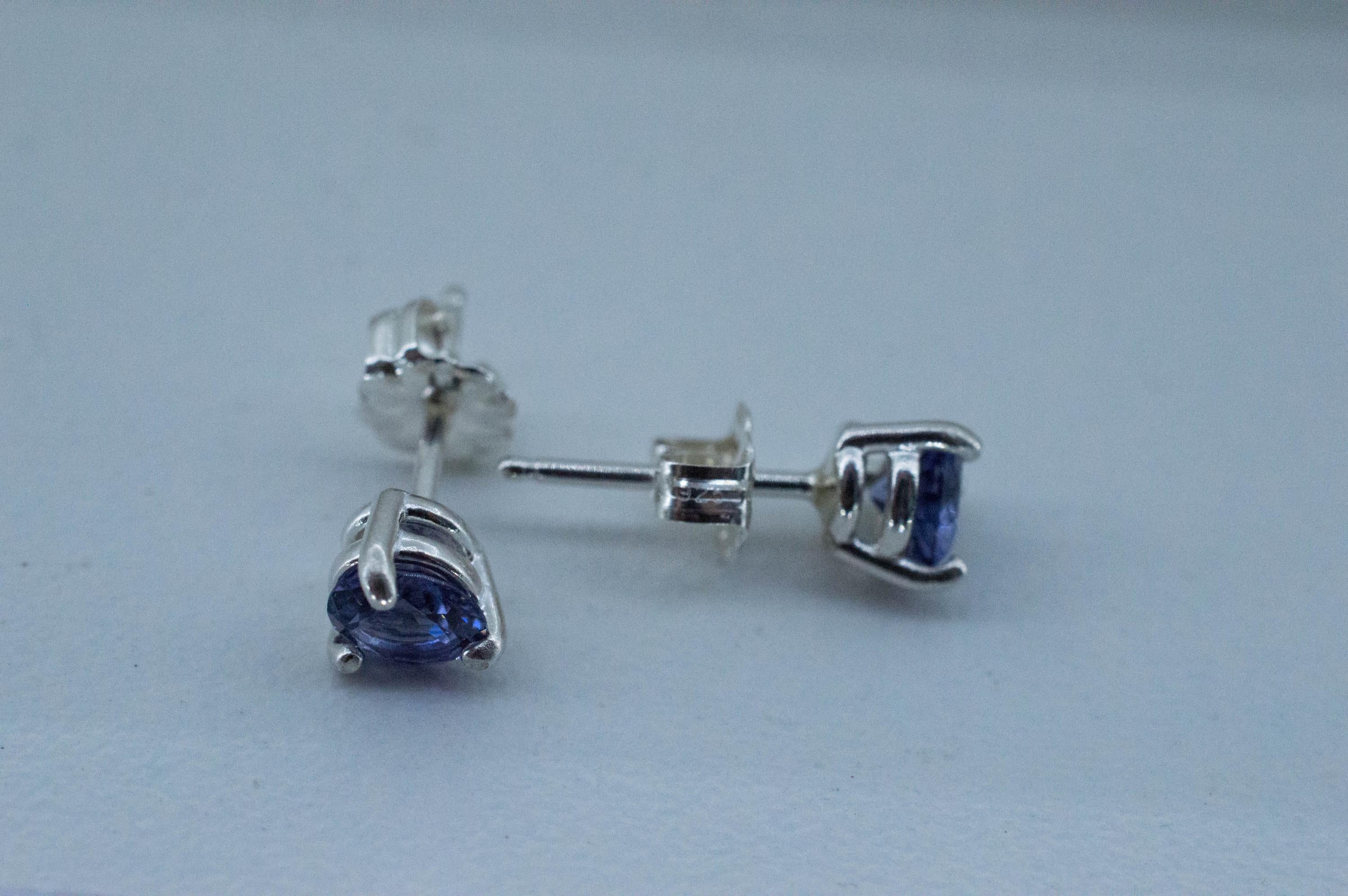 Iolite Earrings; Natural Untreated Tanzania Iolite; 0.695ctw - Mark Oliver Gems