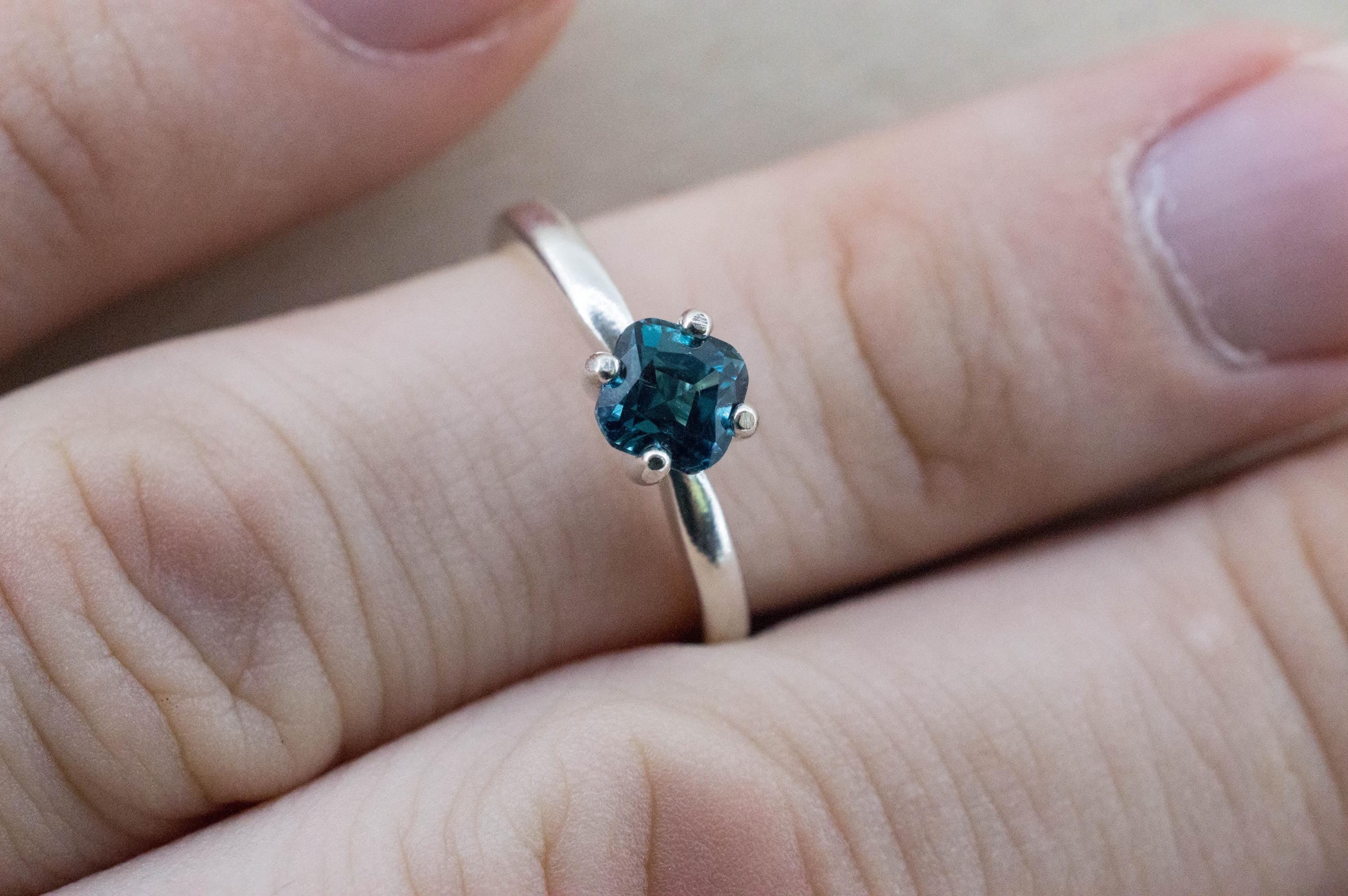 Indicolite Tourmaline Ring, Natural Untreated Afghanistan Blue Tourmaline; 0.800cts - Mark Oliver Gems