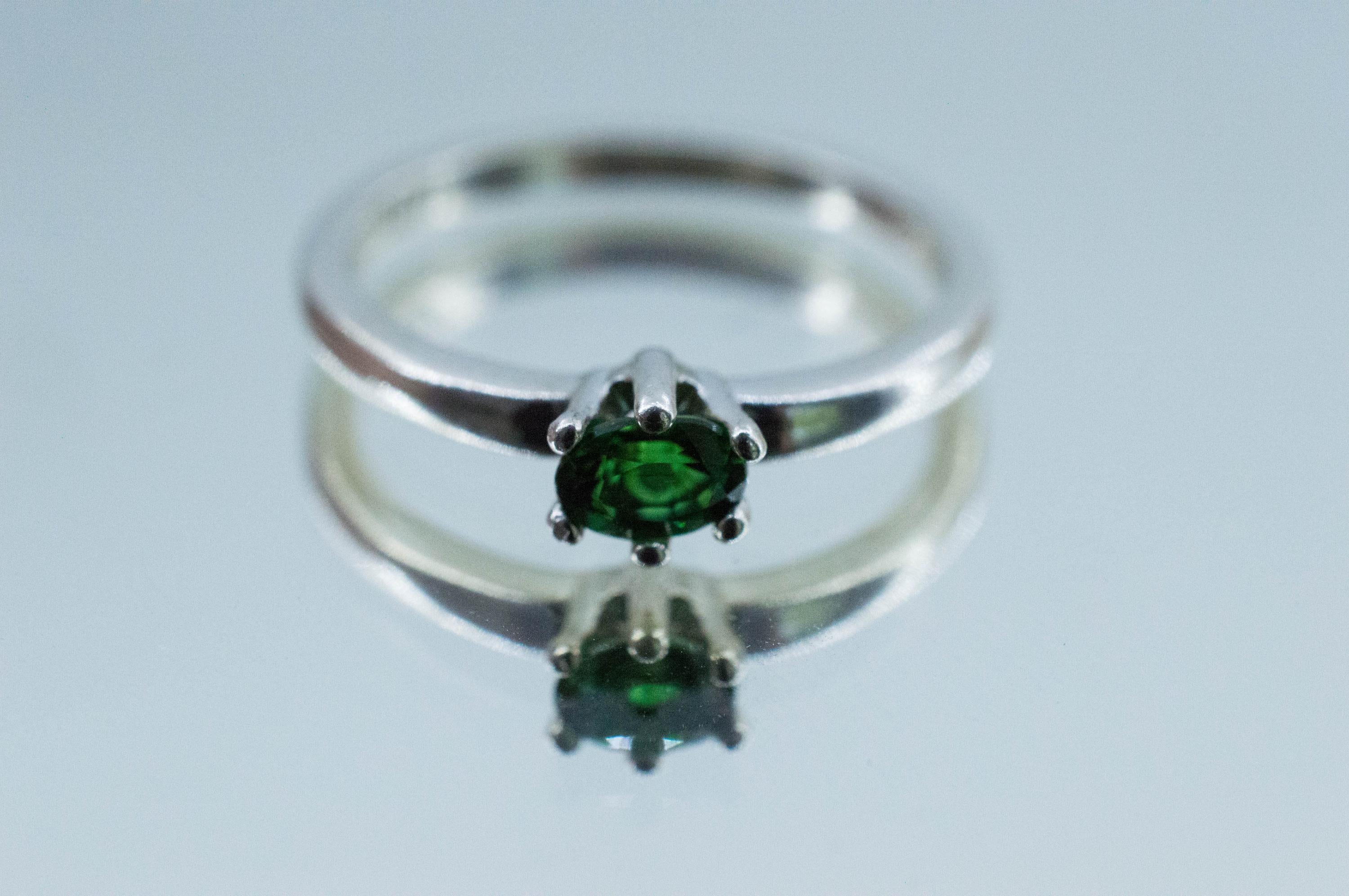 Chrome Tourmaline Ring; Natural Untreated Tanzania Green Tourmaline; 0.290cts - Mark Oliver Gems