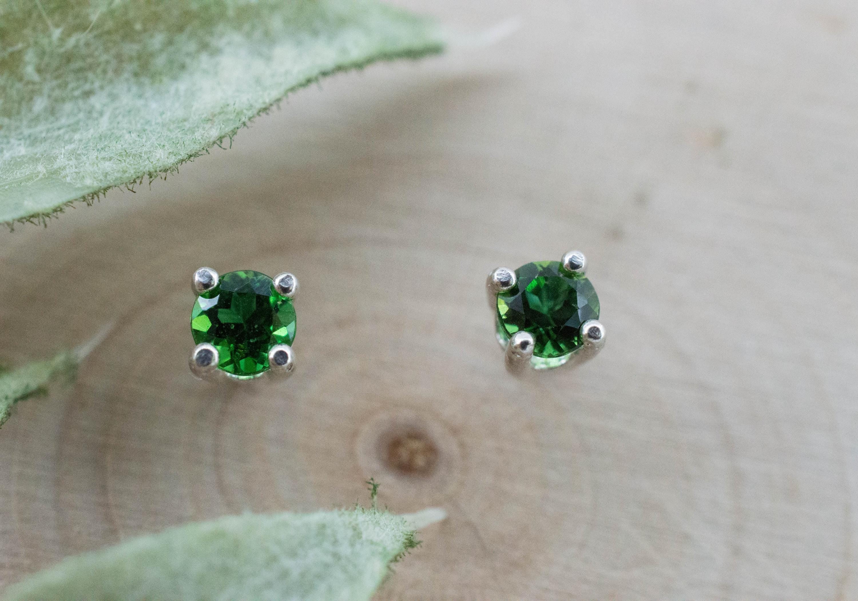 Chrome Tourmaline Earrings; Natural Untreated Tanzanian Tourmaline; 0.325cts - Mark Oliver Gems