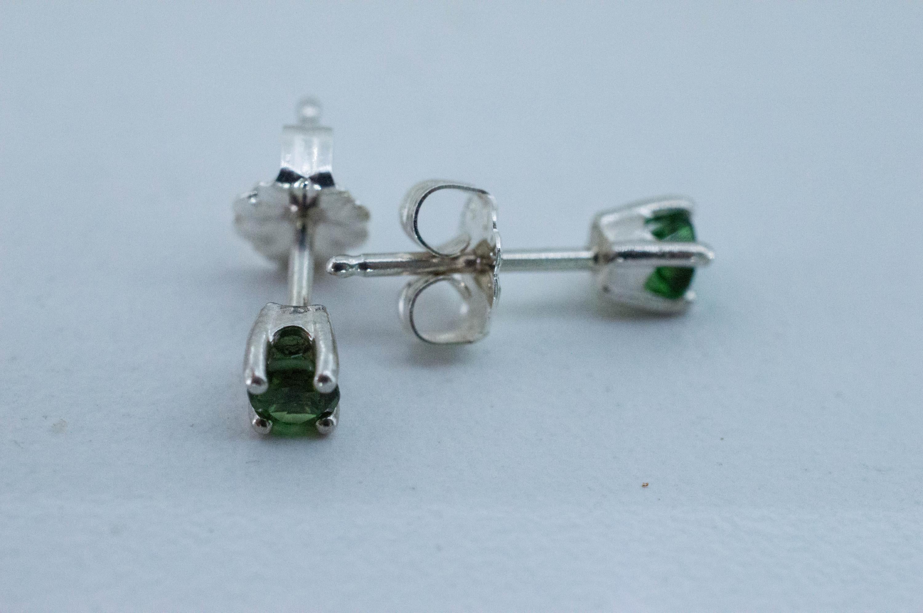 Chrome Tourmaline Earrings; Natural Untreated Tanzanian Tourmaline; 0.325cts - Mark Oliver Gems