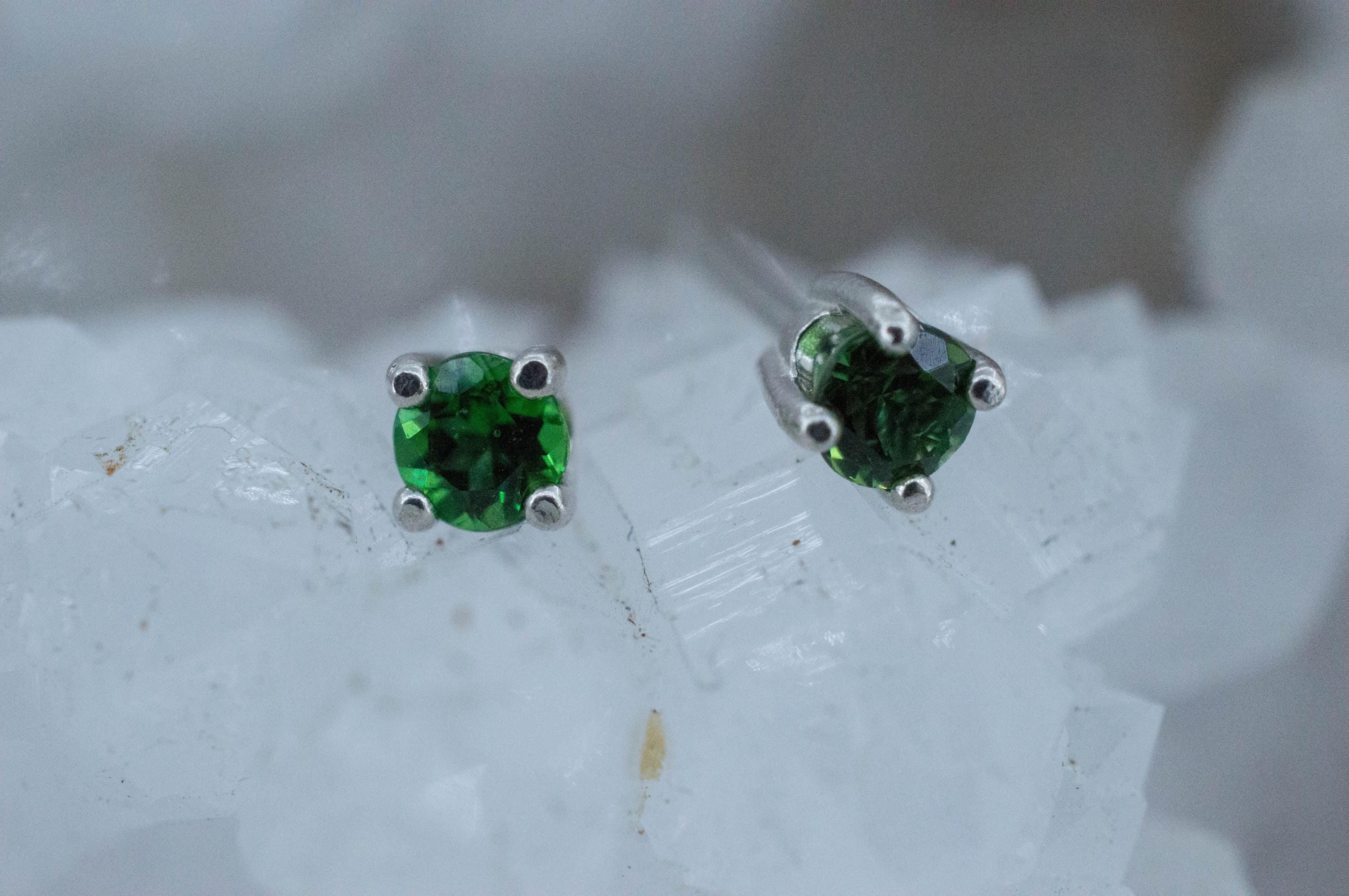 Chrome Tourmaline Earrings; Natural Untreated Tanzanian Tourmaline; 0.325cts - Mark Oliver Gems