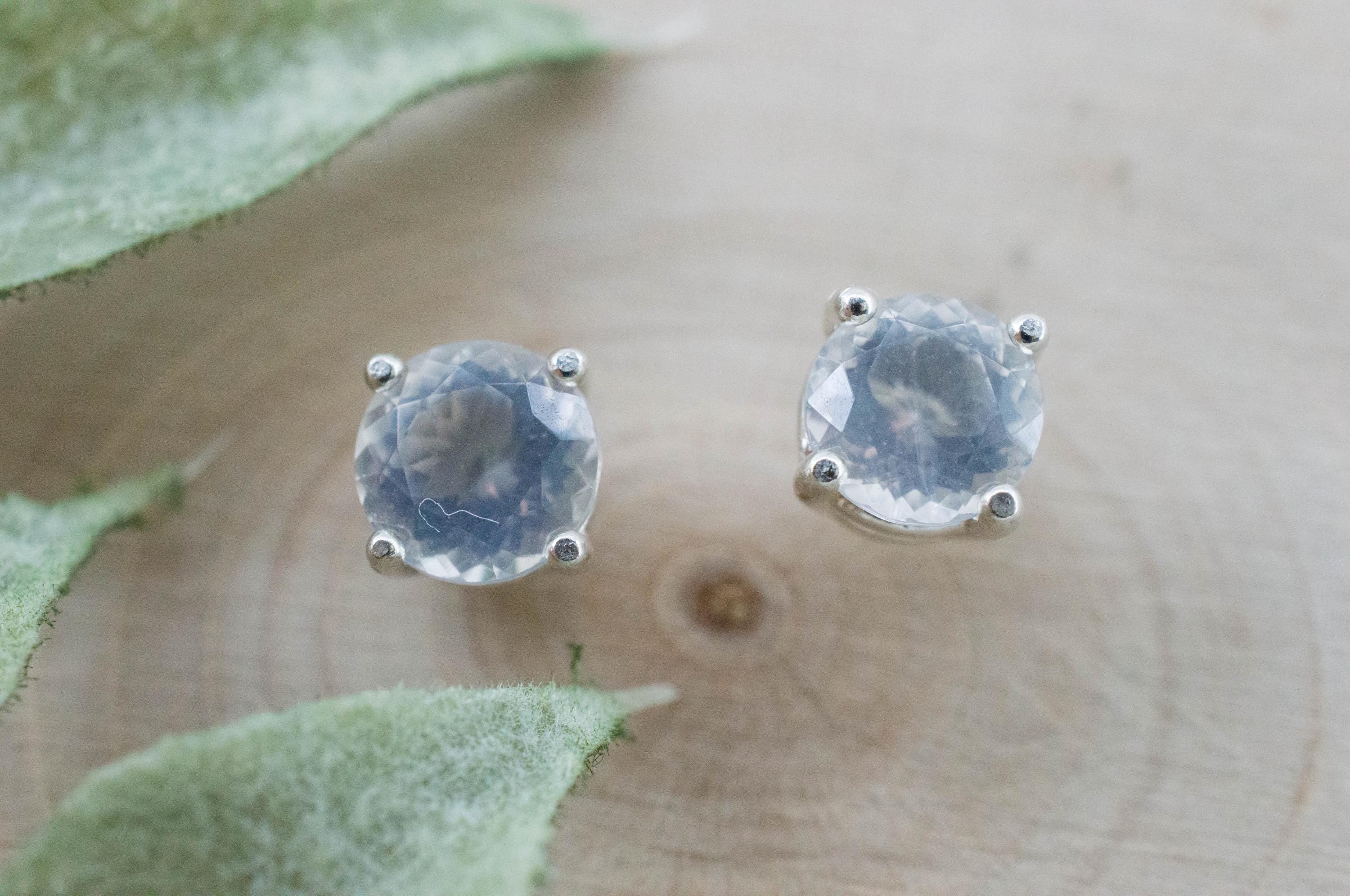 Moon Quartz Earrings, Natural Untreated Brazilian Quartz; 1.465cts - Mark Oliver Gems