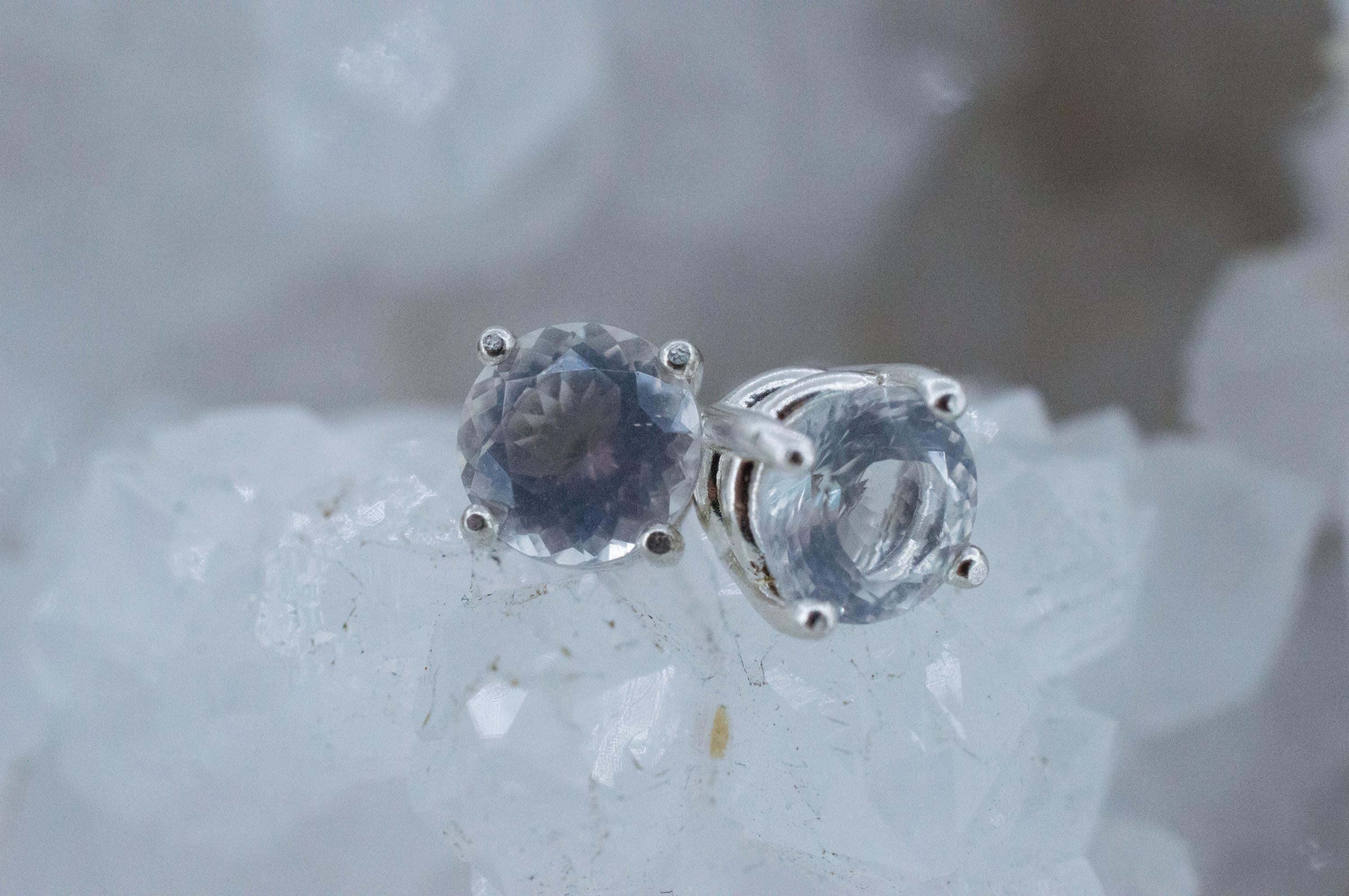 Moon Quartz Earrings, Natural Untreated Brazilian Quartz; 1.465cts - Mark Oliver Gems