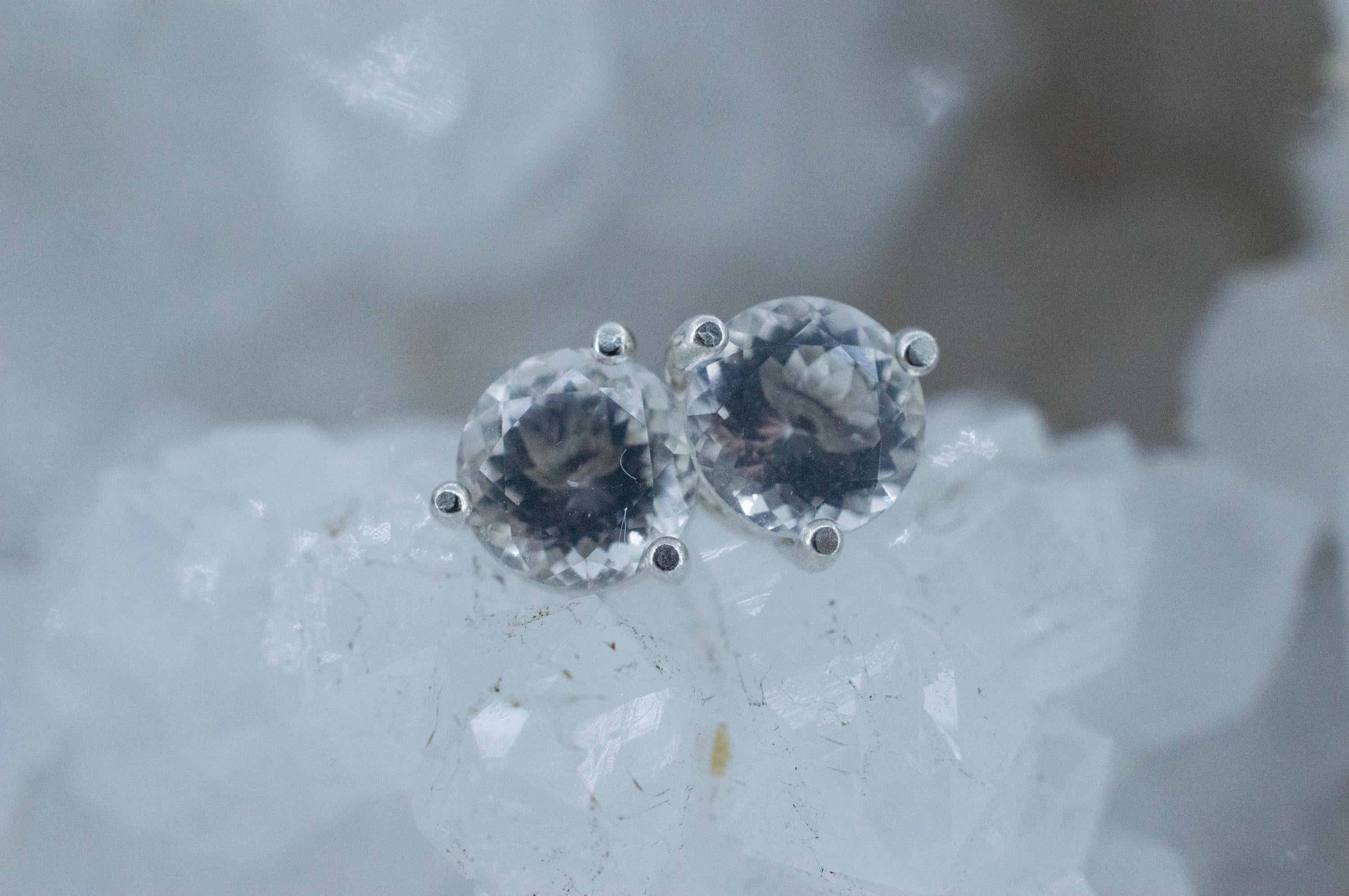 Moon Quartz Earrings, Natural Untreated Brazilian Quartz; 1.625cts - Mark Oliver Gems