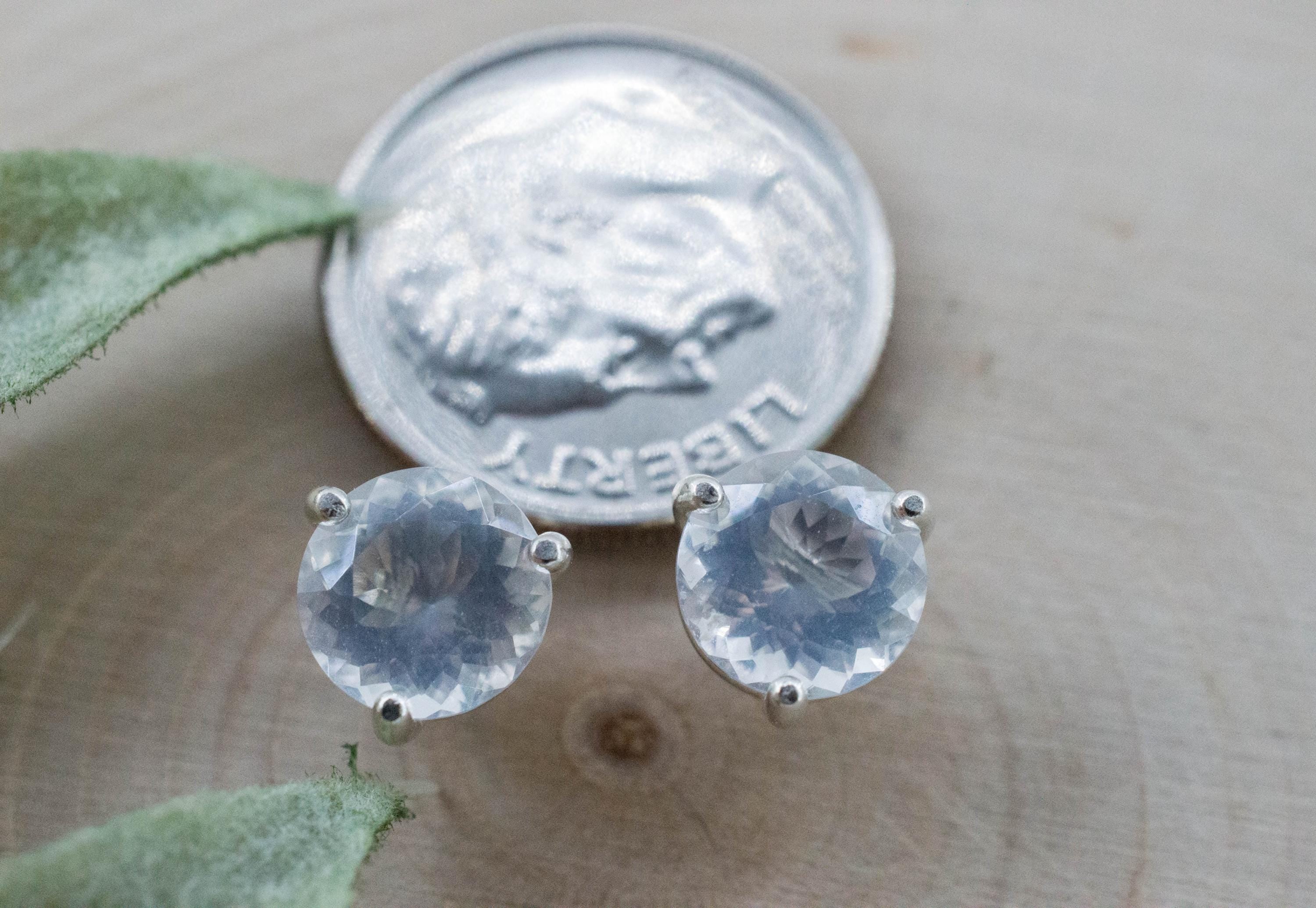 Moon Quartz Earrings, Natural Untreated Brazilian Quartz; 2.230cts - Mark Oliver Gems