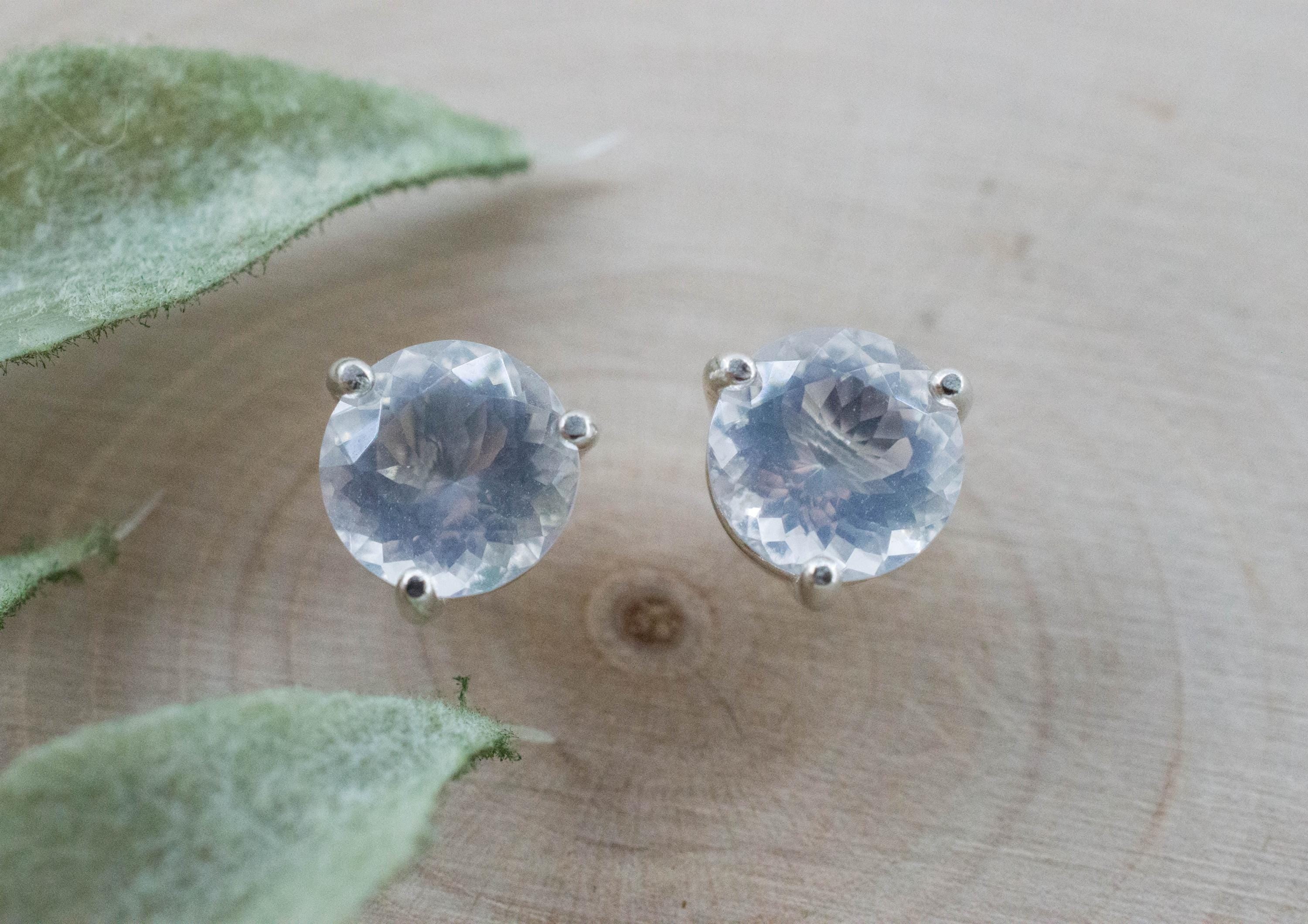 Moon Quartz Earrings, Natural Untreated Brazilian Quartz; 2.230cts - Mark Oliver Gems