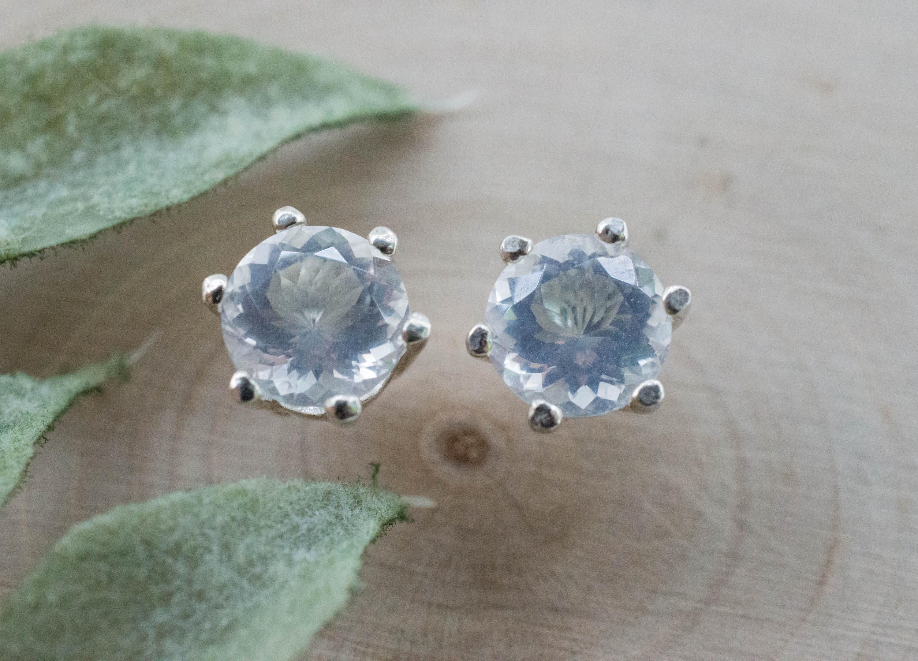 Moon Quartz Earrings, Natural Untreated Brazilian Quartz; 2.360cts - Mark Oliver Gems