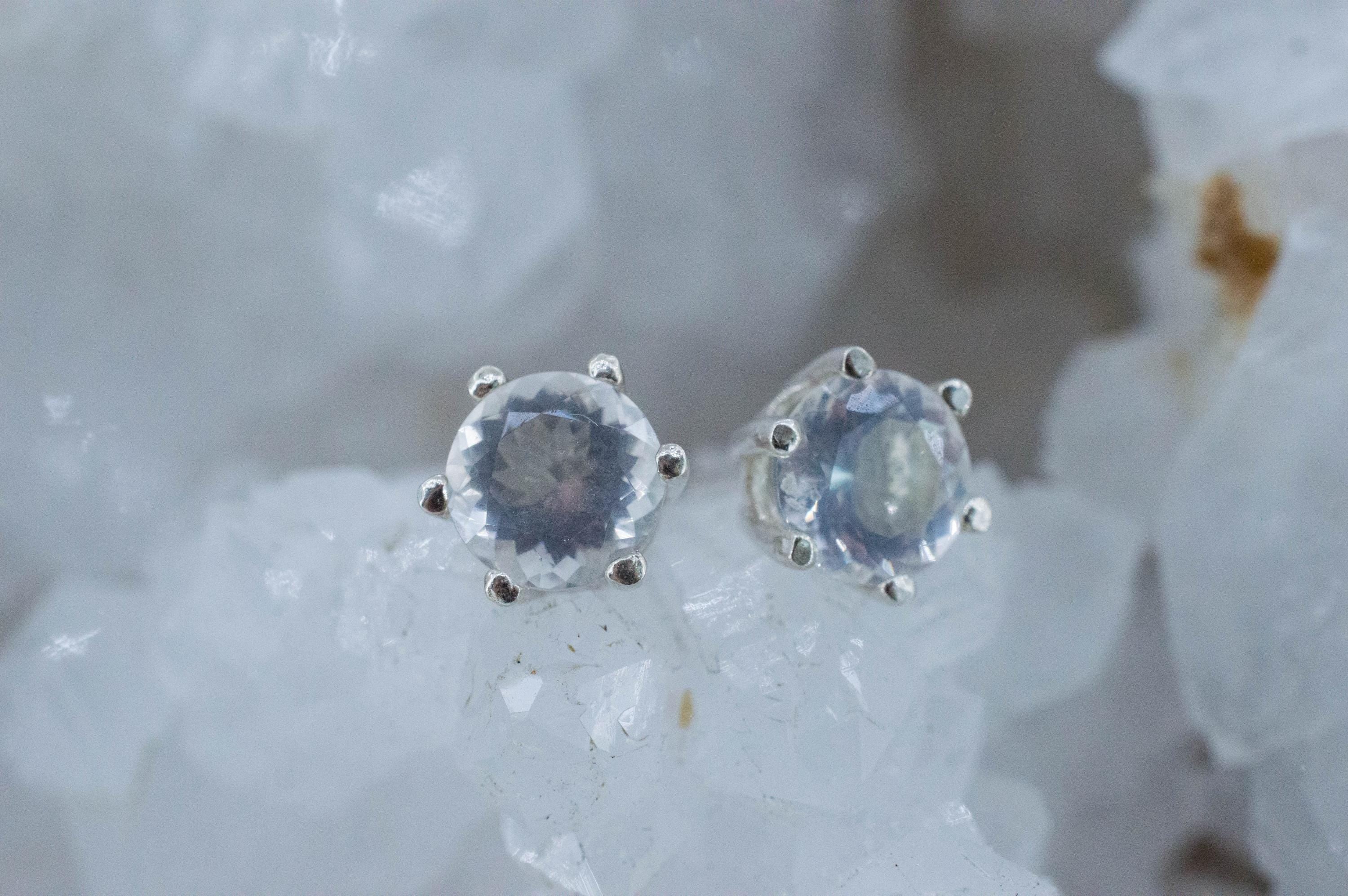 Moon Quartz Earrings, Natural Untreated Brazilian Quartz; 2.360cts - Mark Oliver Gems