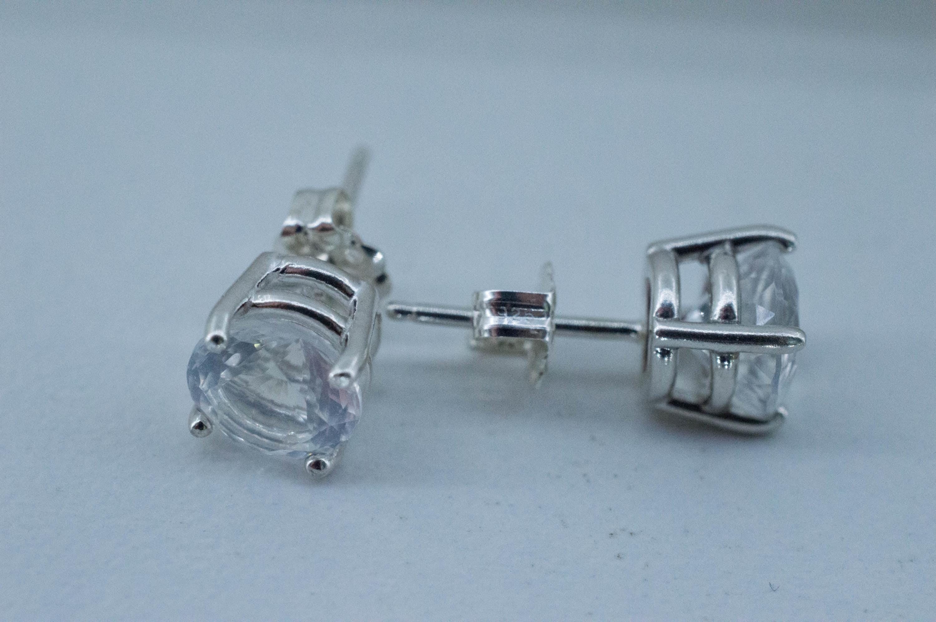 Moon Quartz Earrings, Natural Untreated Brazilian Quartz; 2.440cts - Mark Oliver Gems