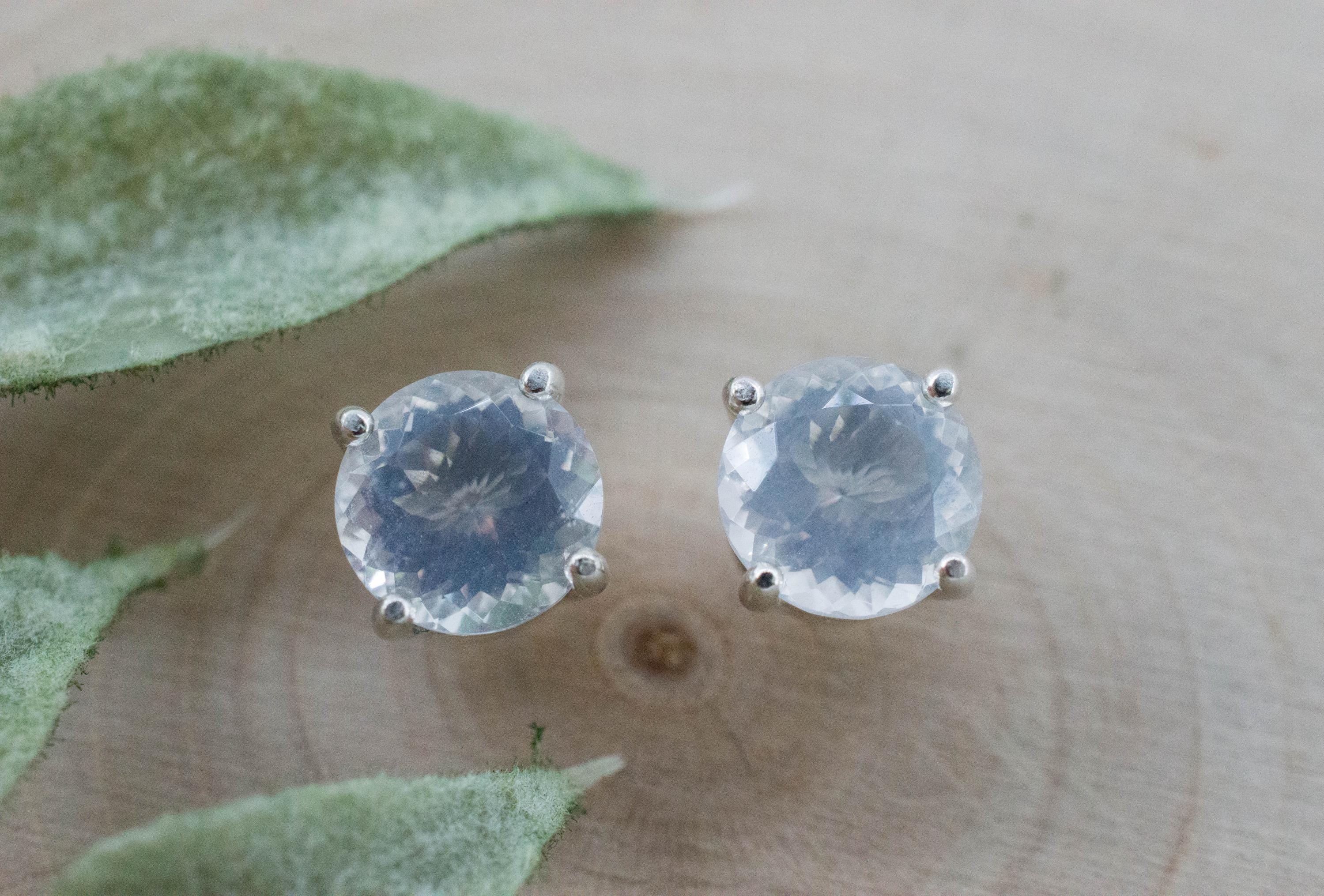 Moon Quartz Earrings, Natural Untreated Brazilian Quartz; 2.440cts - Mark Oliver Gems