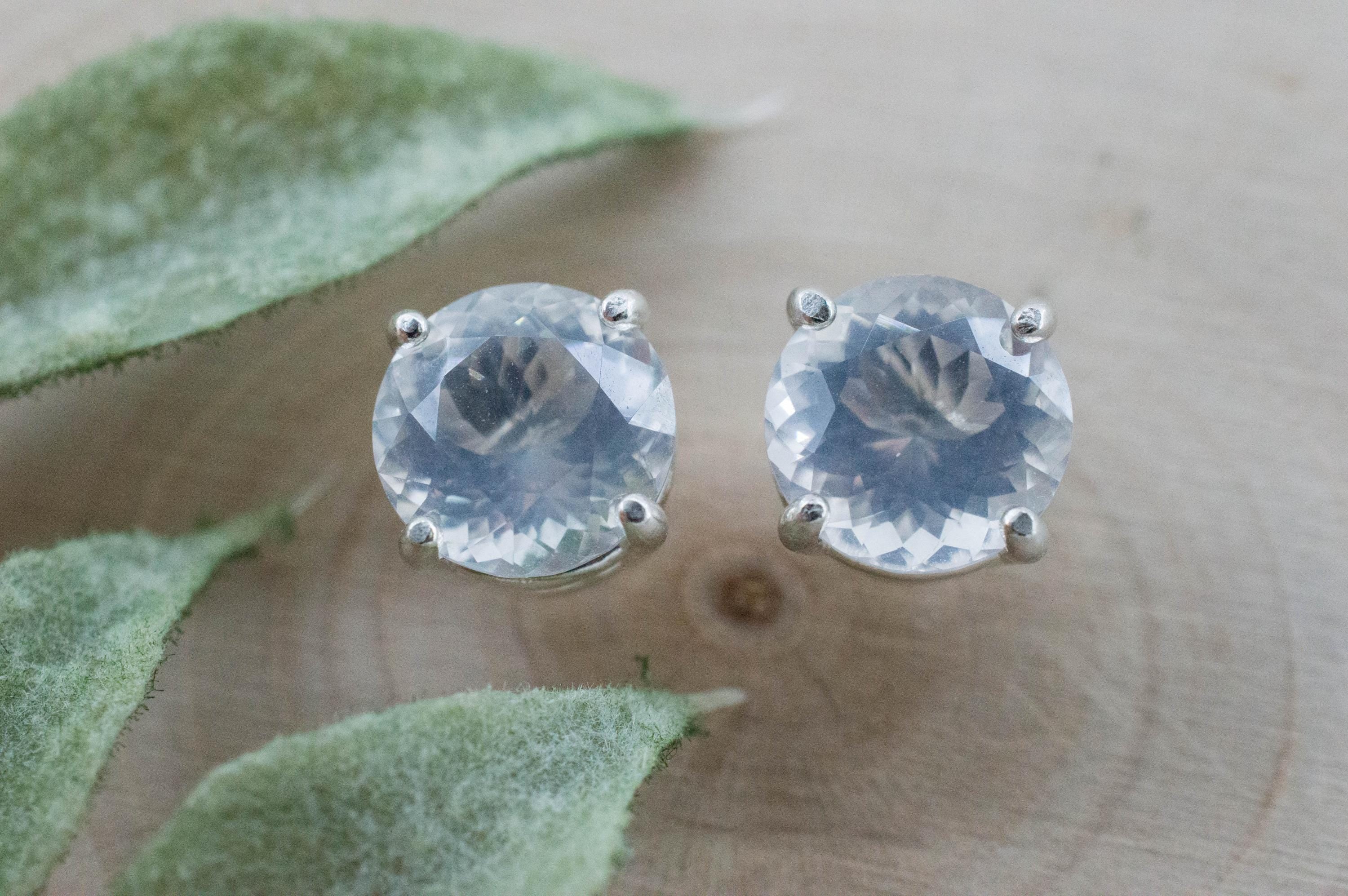 Moon Quartz Earrings, Natural Untreated Brazilian Quartz; 3.530cts - Mark Oliver Gems