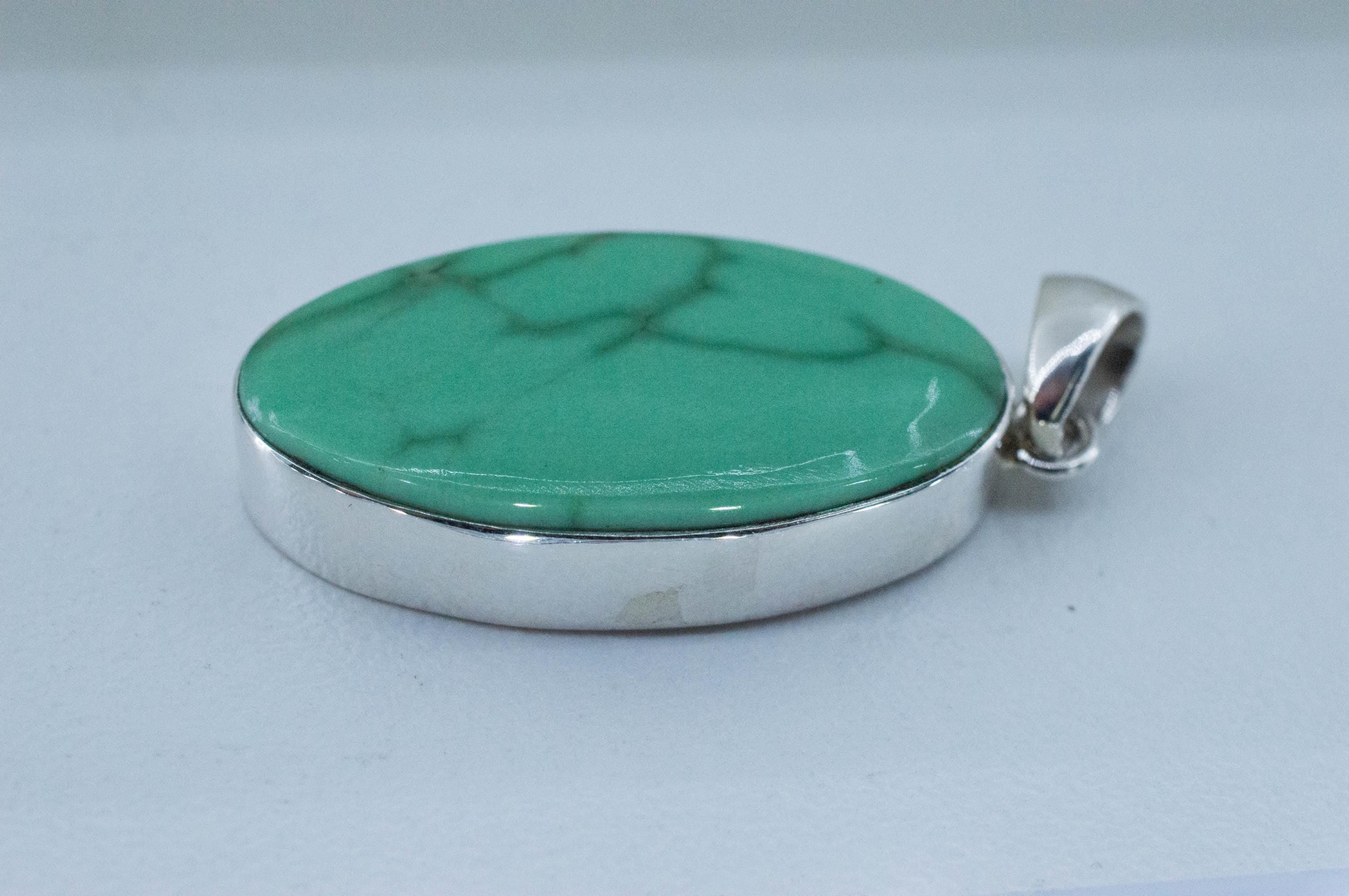 Variscite Pendant, Natural Untreated Australia Variscite; 28x13mm - Mark Oliver Gems