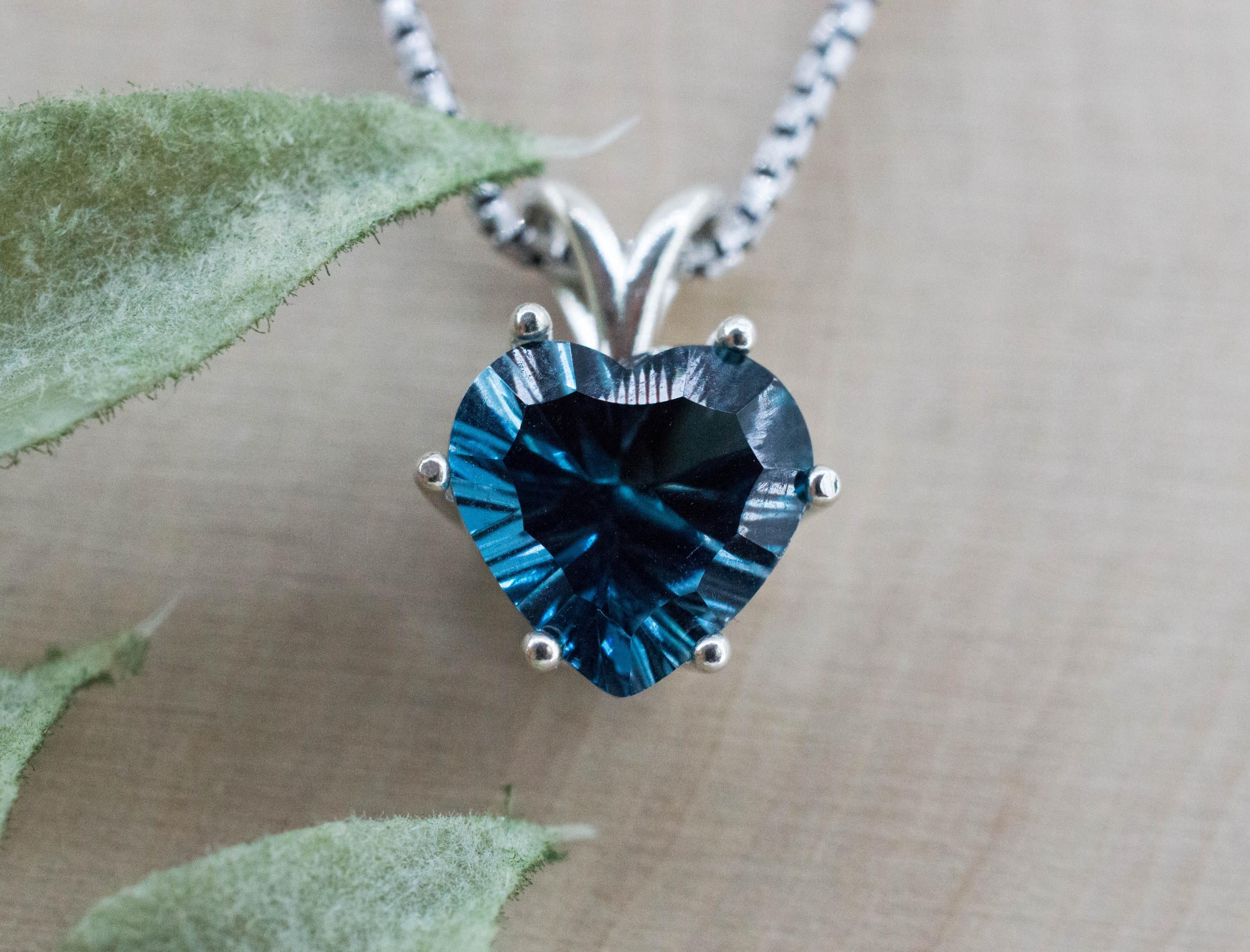 London Blue Topaz Pendant; Natural Brazil Topaz; 3.645cts - Mark Oliver Gems