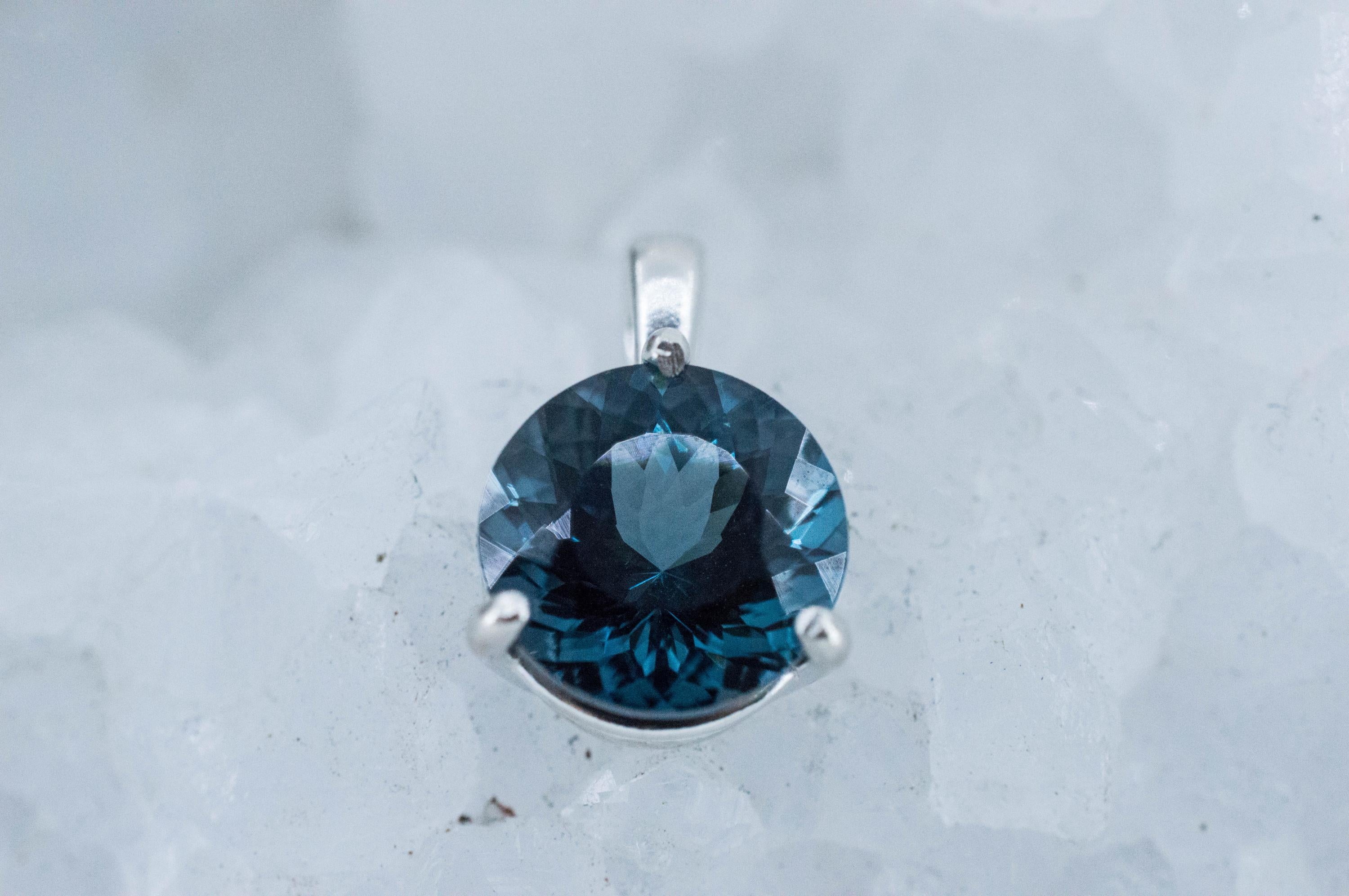 London Blue Topaz Pendant; Natural Brazil Topaz; 4.505cts - Mark Oliver Gems