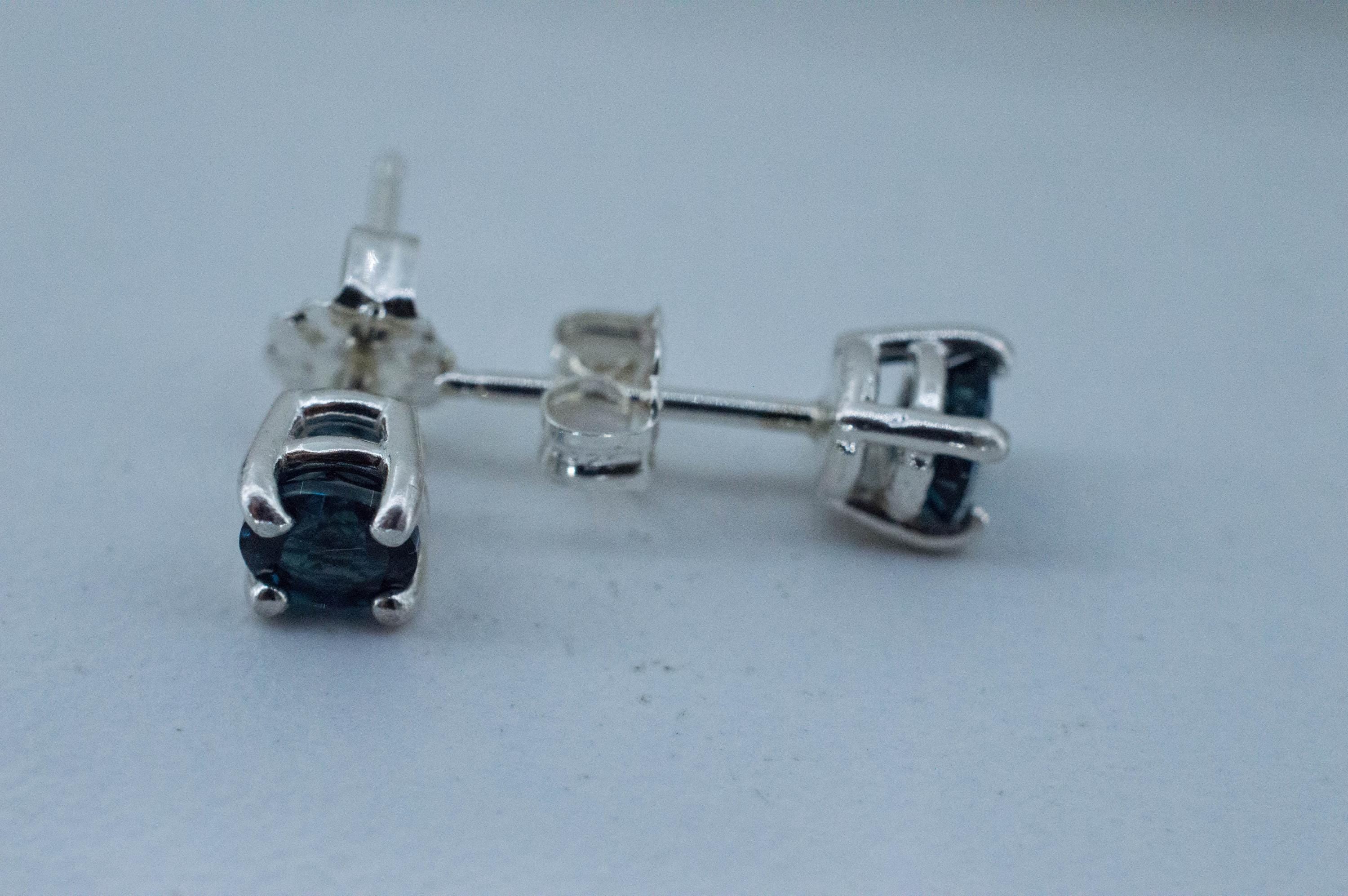 London Blue Topaz Earrings; Genuine Brazilian Topaz; 0.975cts - Mark Oliver Gems