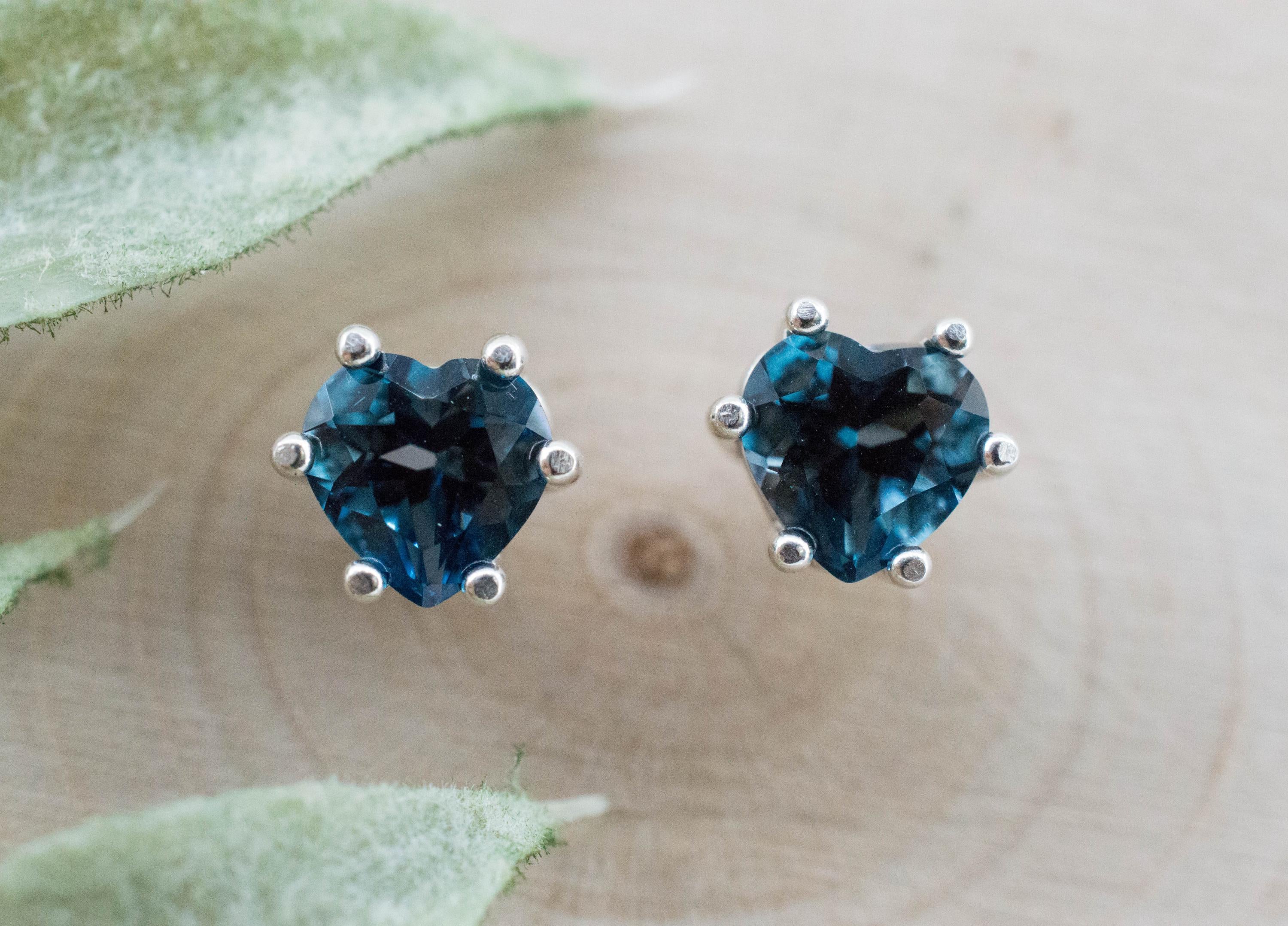 London Blue Topaz Earrings; Genuine Brazilian Topaz; 1.950cts - Mark Oliver Gems