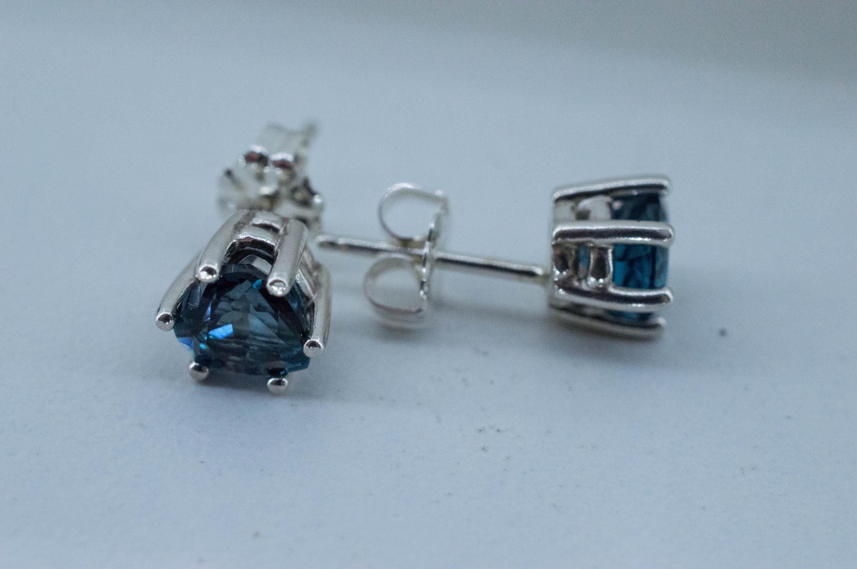 London Blue Topaz Earrings; Genuine Brazilian Topaz; 1.950cts - Mark Oliver Gems