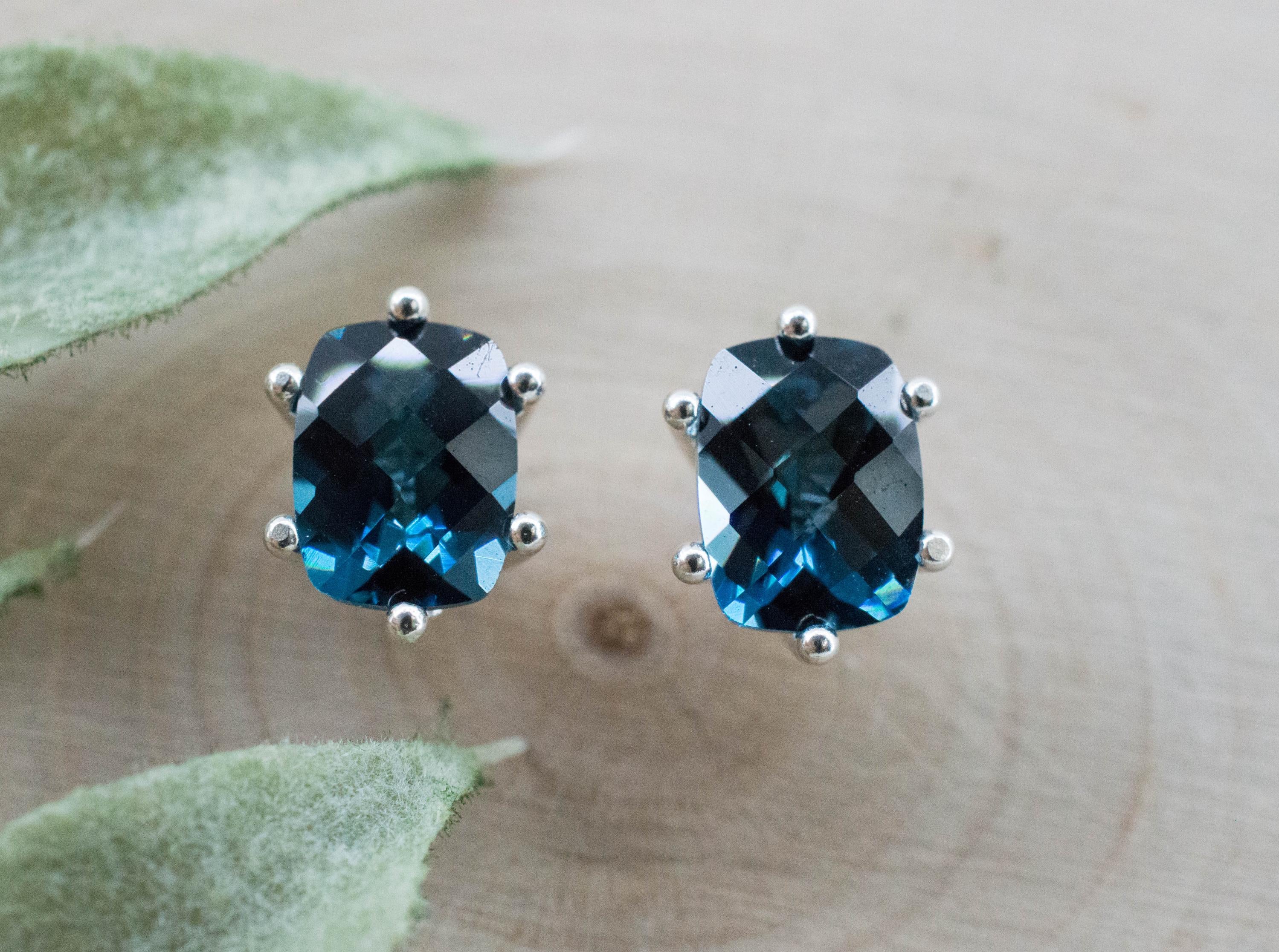 London Blue Topaz Earrings; Genuine Brazilian Topaz; 3.310cts - Mark Oliver Gems