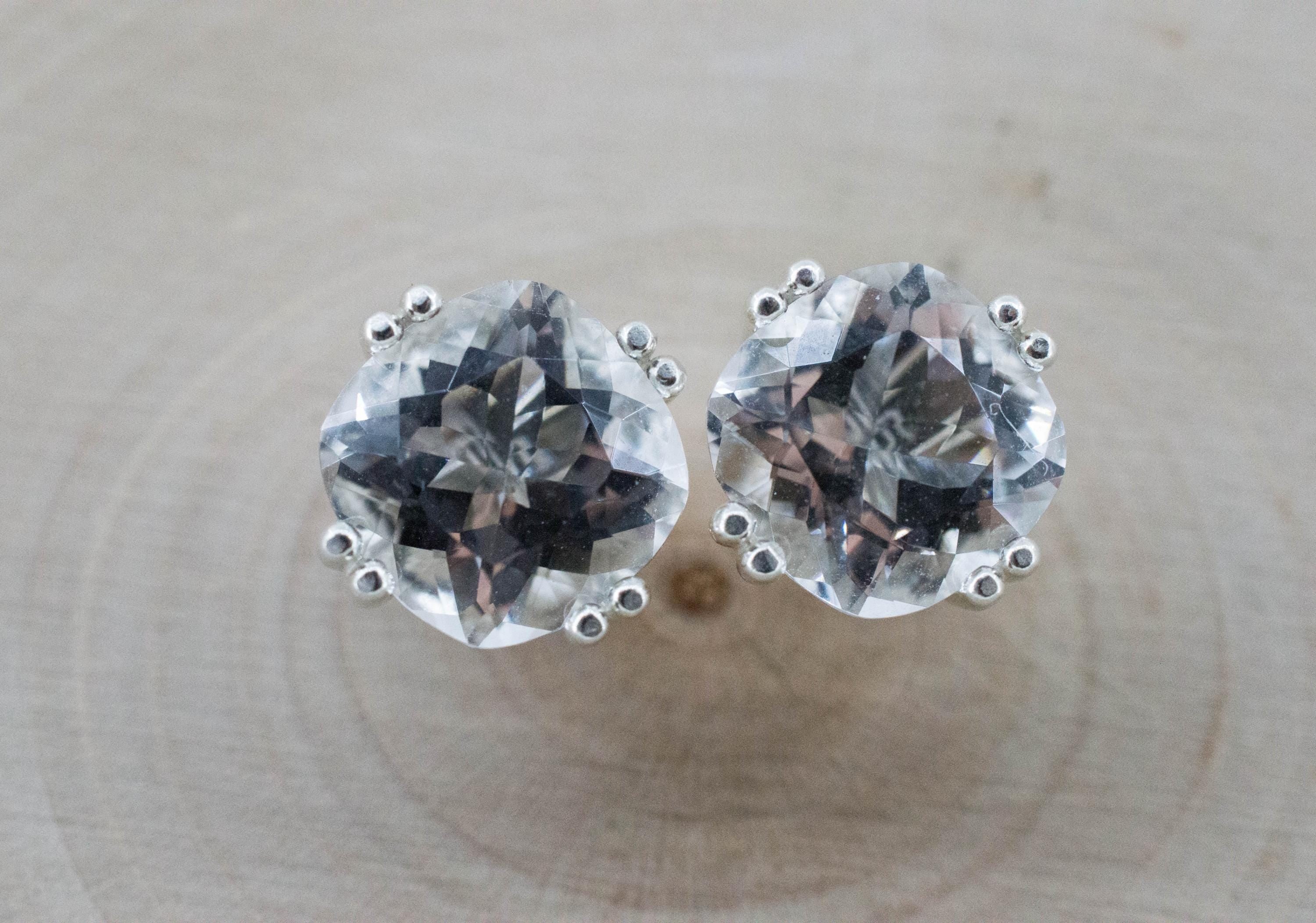Quartz Earrings, Natural Untreated Tanzania Mondo Quartz; 4.945cts - Mark Oliver Gems