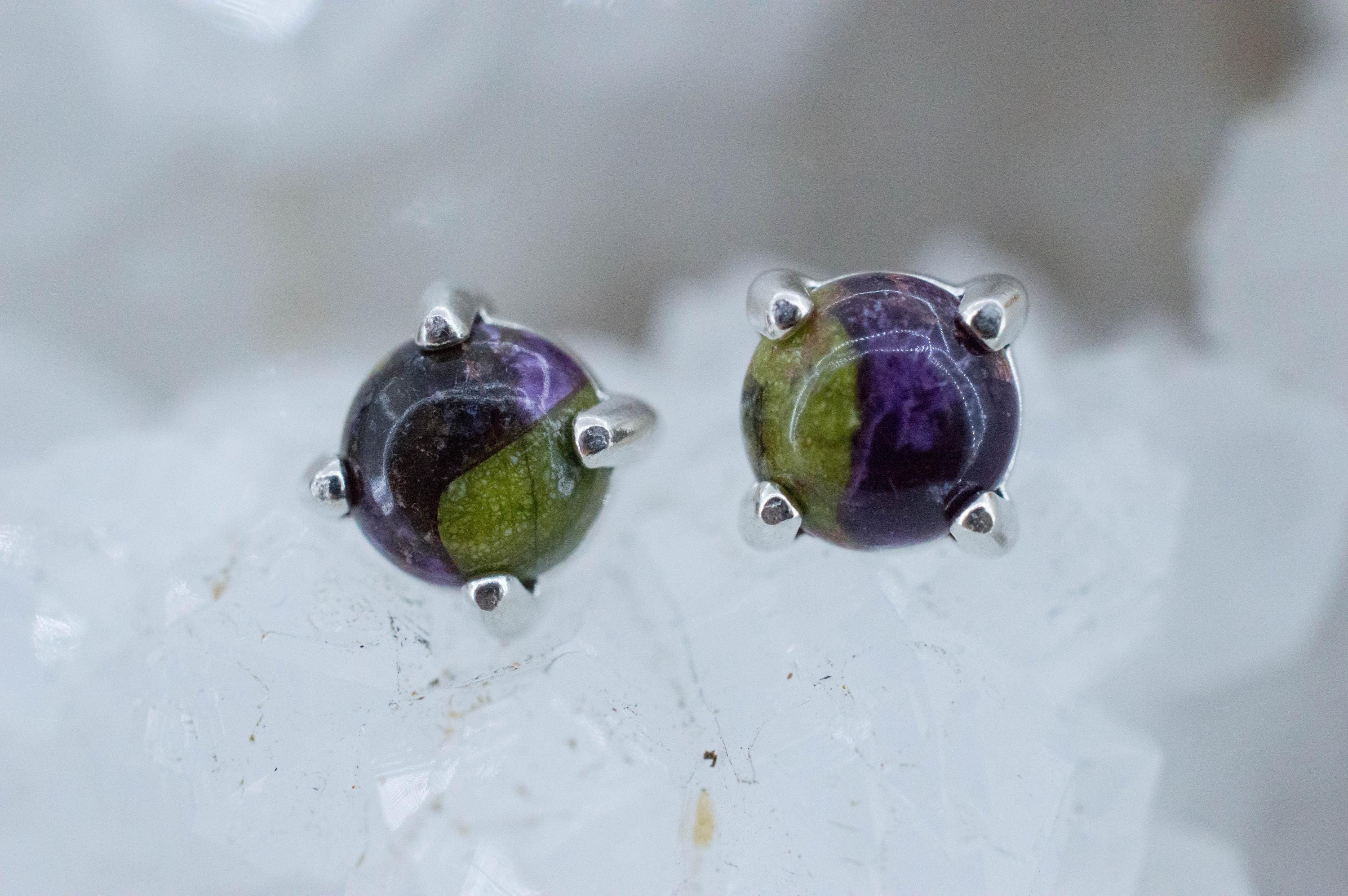 Stichtite Earrings; Genuine Untreated Australian Atlantisite 1.140cts - Mark Oliver Gems