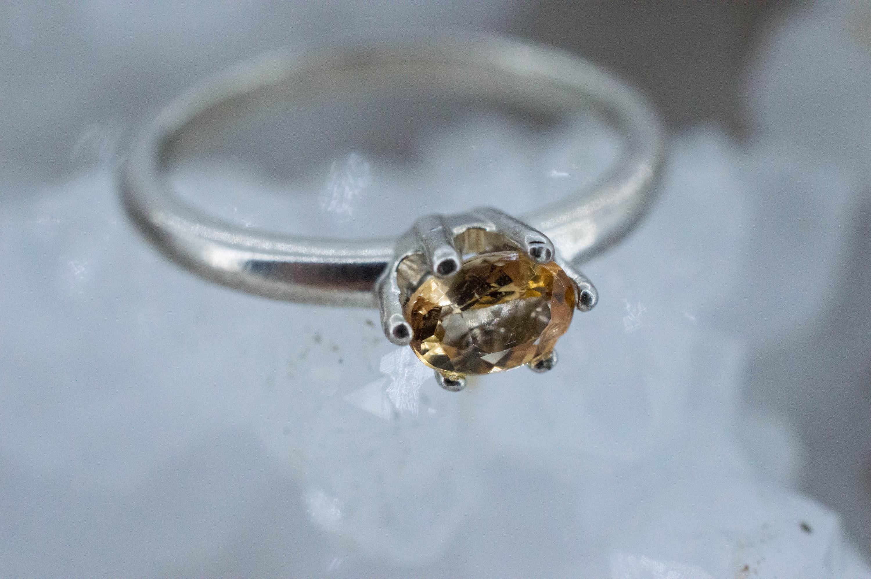 Imperial Topaz Ring, Natural Untreated Brazilian Topaz; 0.475cts - Mark Oliver Gems
