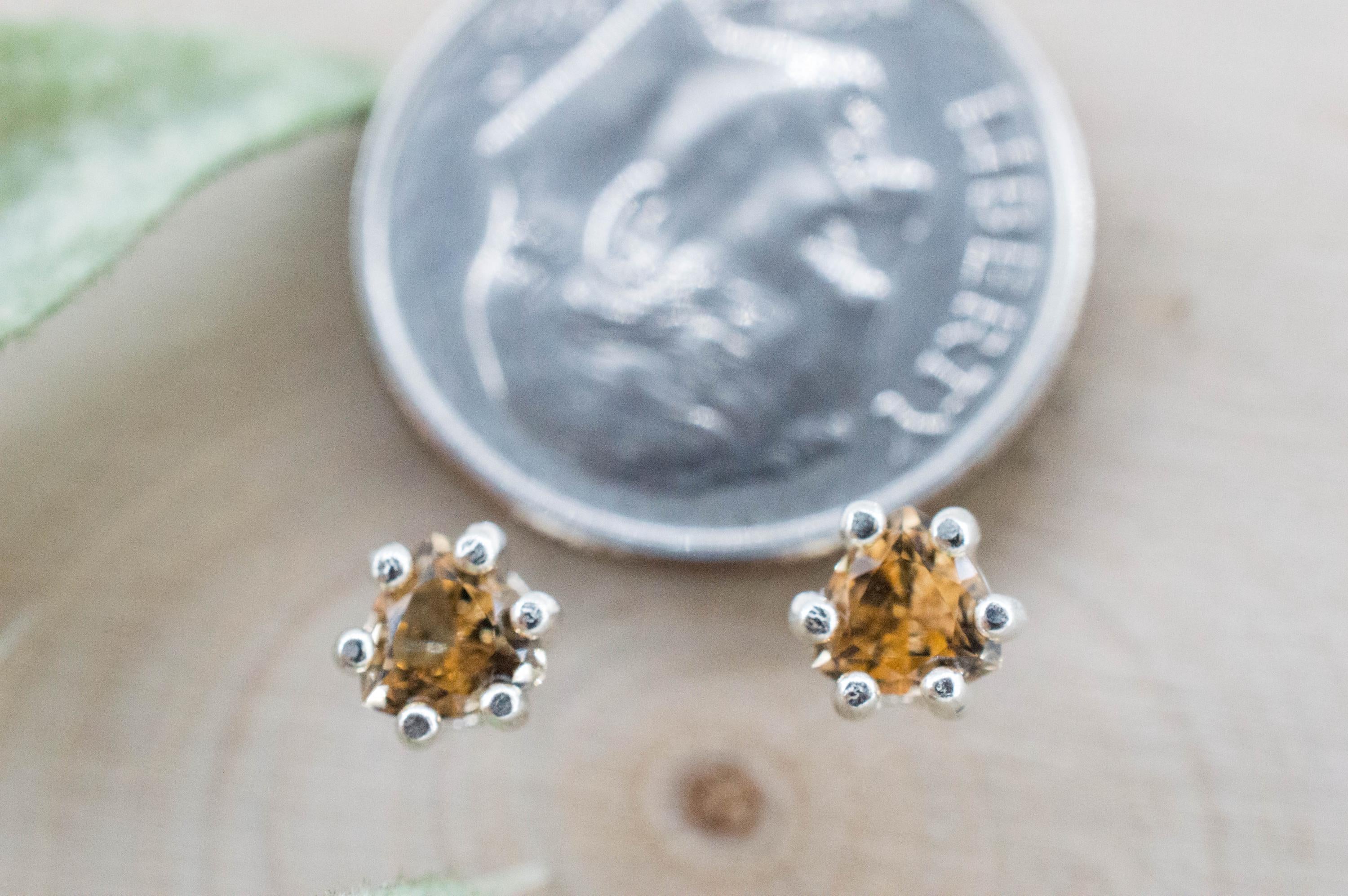 Imperial Topaz Earrings; Natural Untreated Brazil Topaz; 0.570cts - Mark Oliver Gems