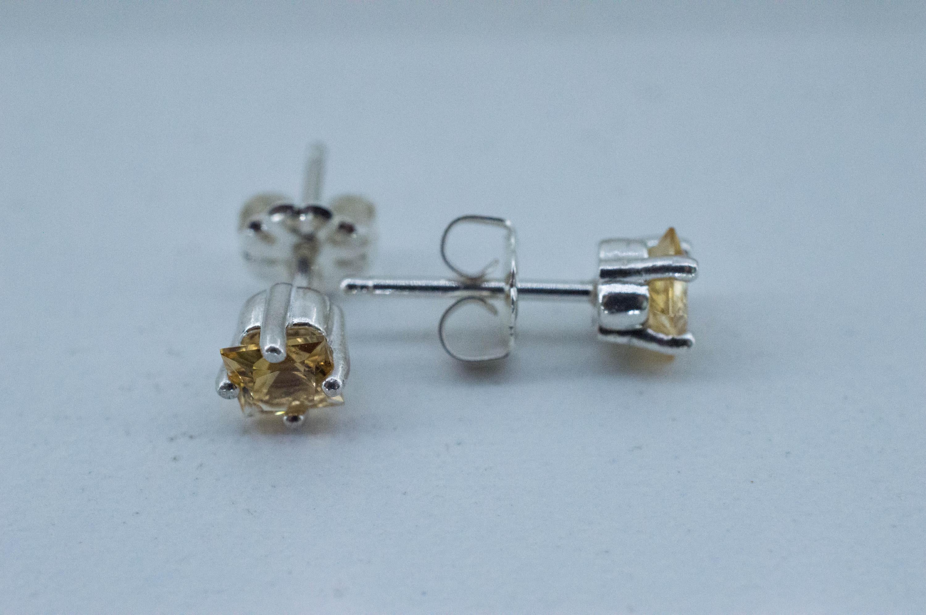 Imperial Topaz Earrings; Natural Untreated Brazil Topaz; 0.840cts - Mark Oliver Gems