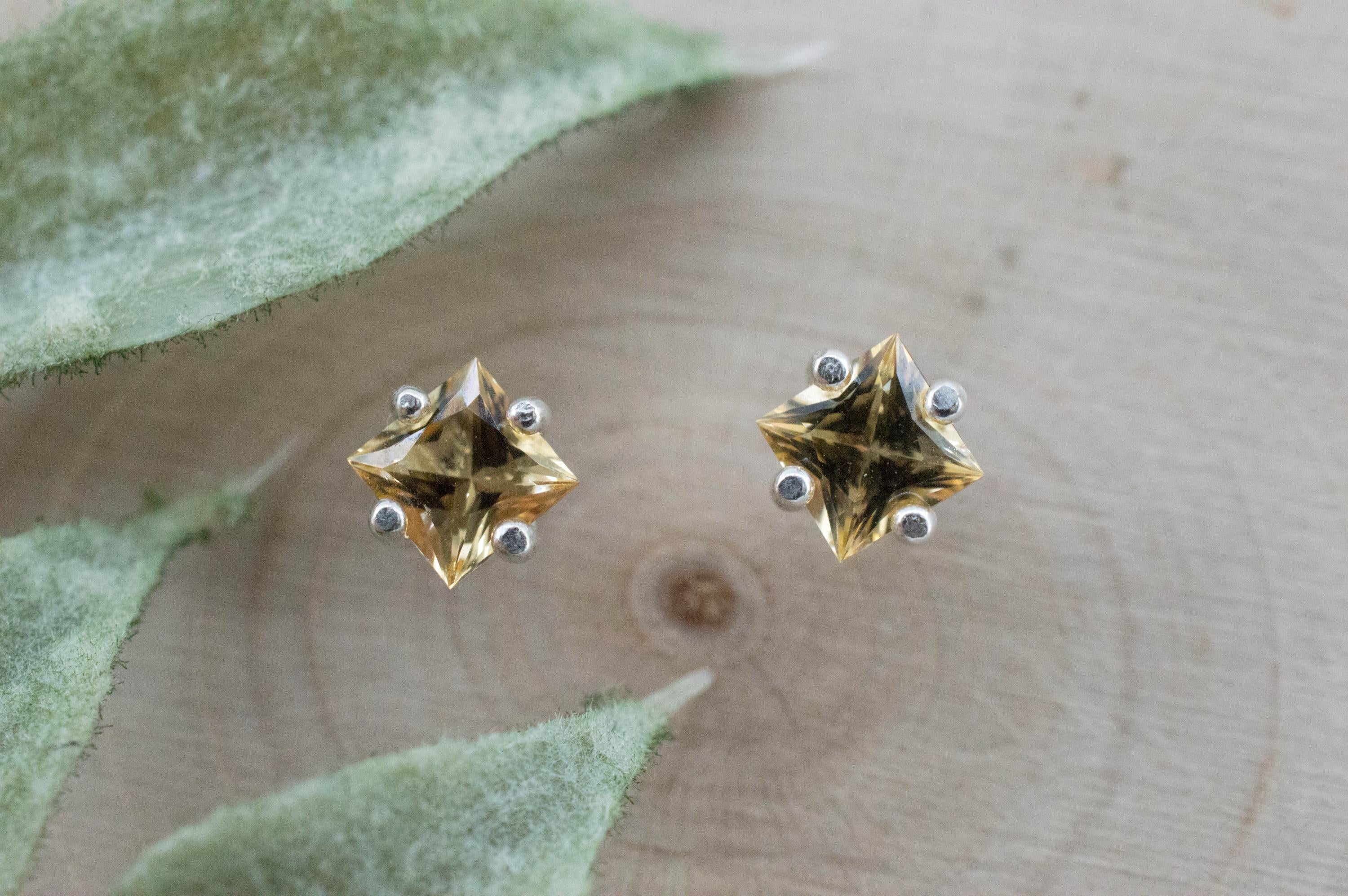 Imperial Topaz Earrings; Natural Untreated Brazil Topaz; 0.840cts - Mark Oliver Gems