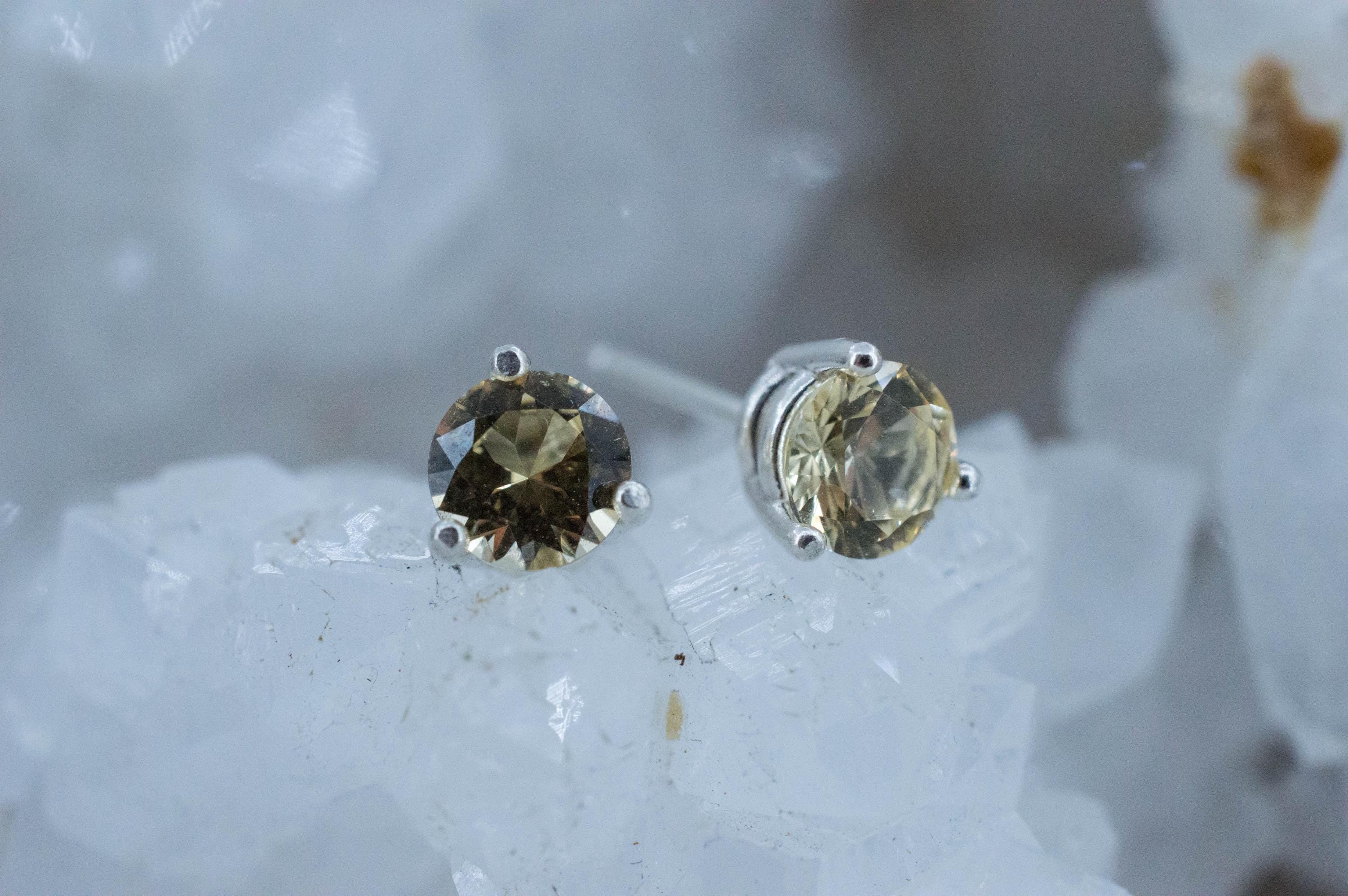 Imperial Topaz Earrings; Natural Untreated Brazil Topaz; 1.240cts - Mark Oliver Gems