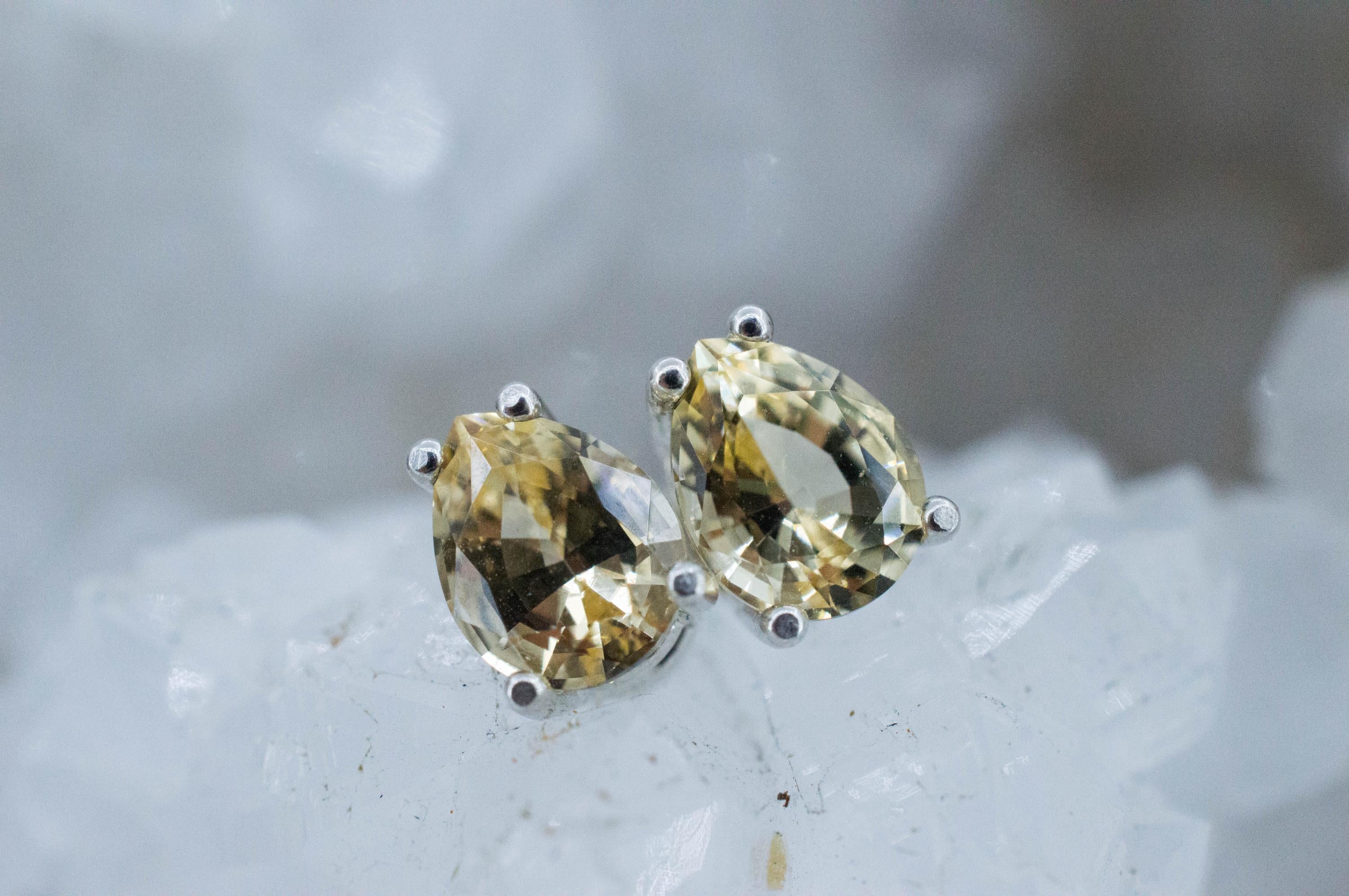Imperial Topaz Earrings; Natural Untreated Brazil Topaz; 2.010cts - Mark Oliver Gems