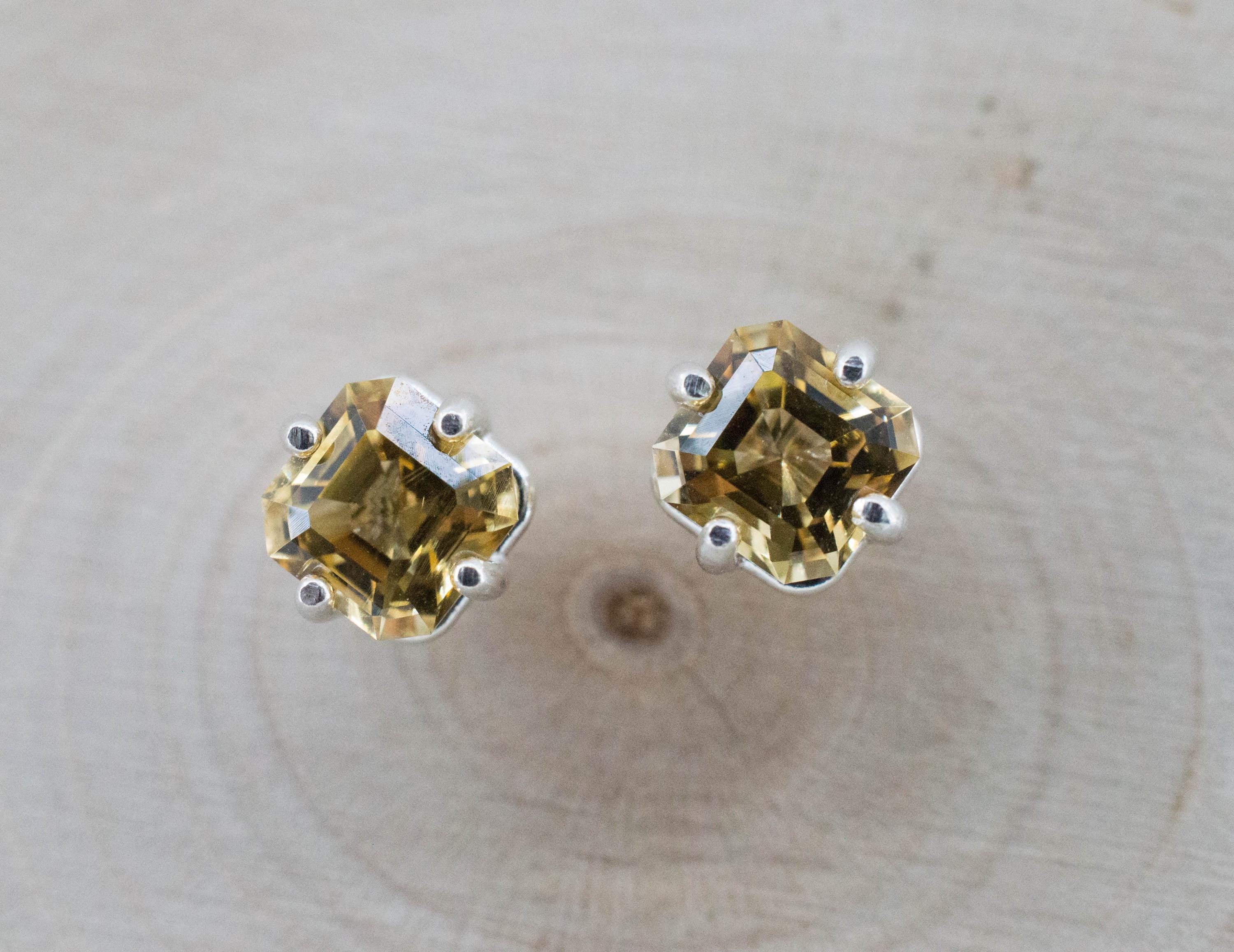 Imperial Topaz Earrings; Natural Untreated Brazil Topaz; 2.160cts - Mark Oliver Gems