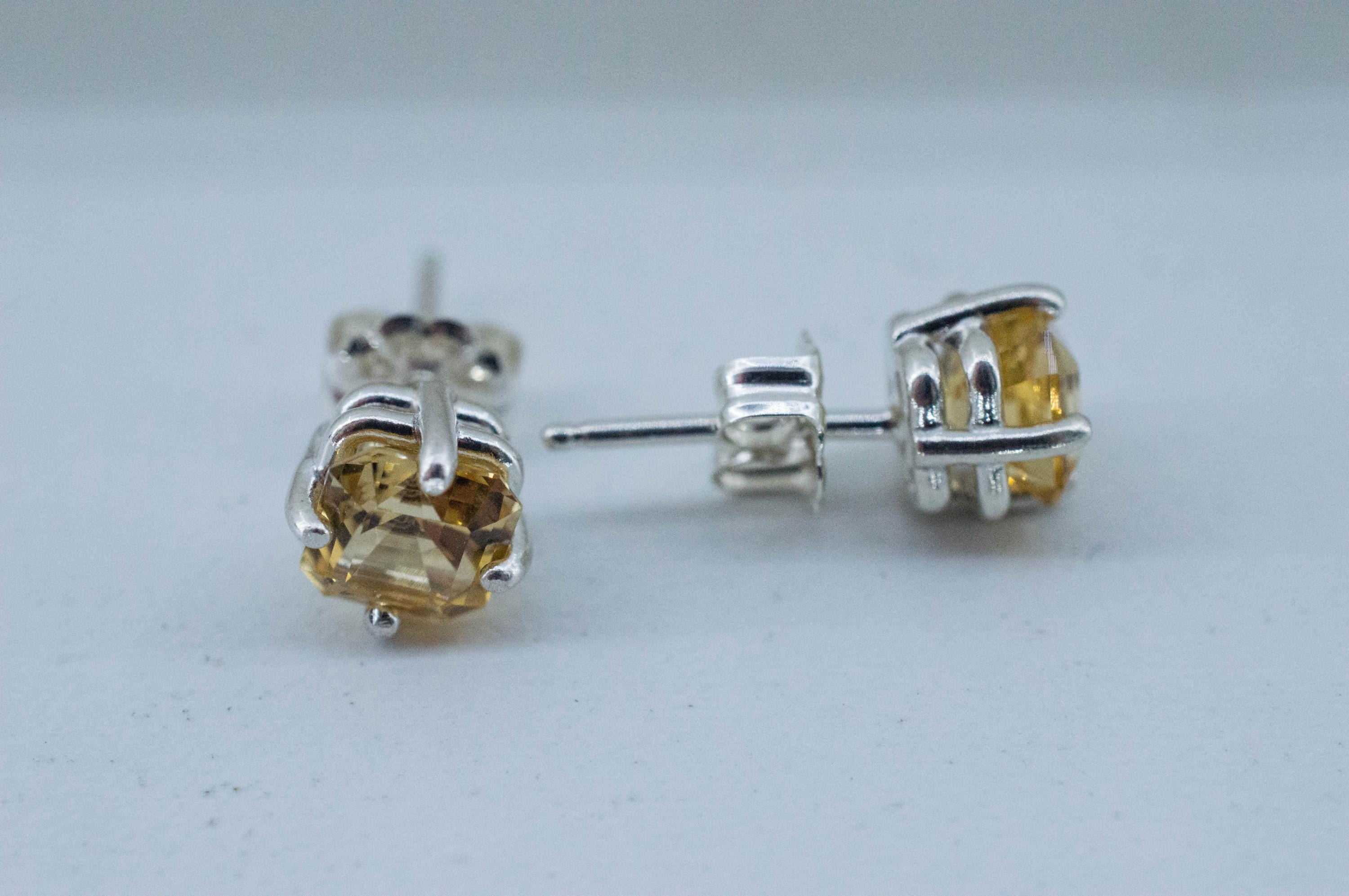 Imperial Topaz Earrings; Natural Untreated Brazil Topaz; 2.160cts - Mark Oliver Gems