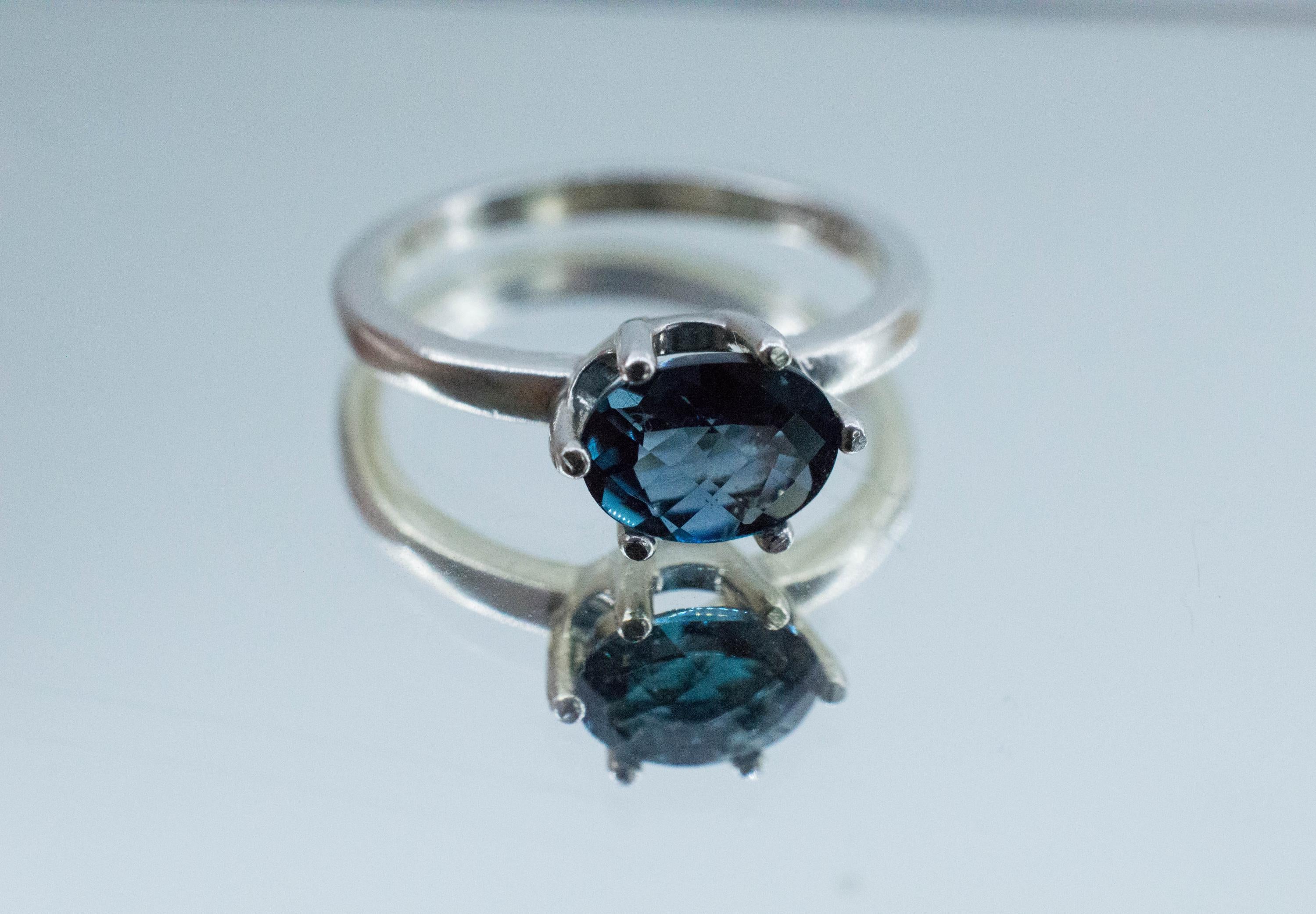 London Blue Topaz Ring, Natural Brazil Topaz; 1.315cts - Mark Oliver Gems