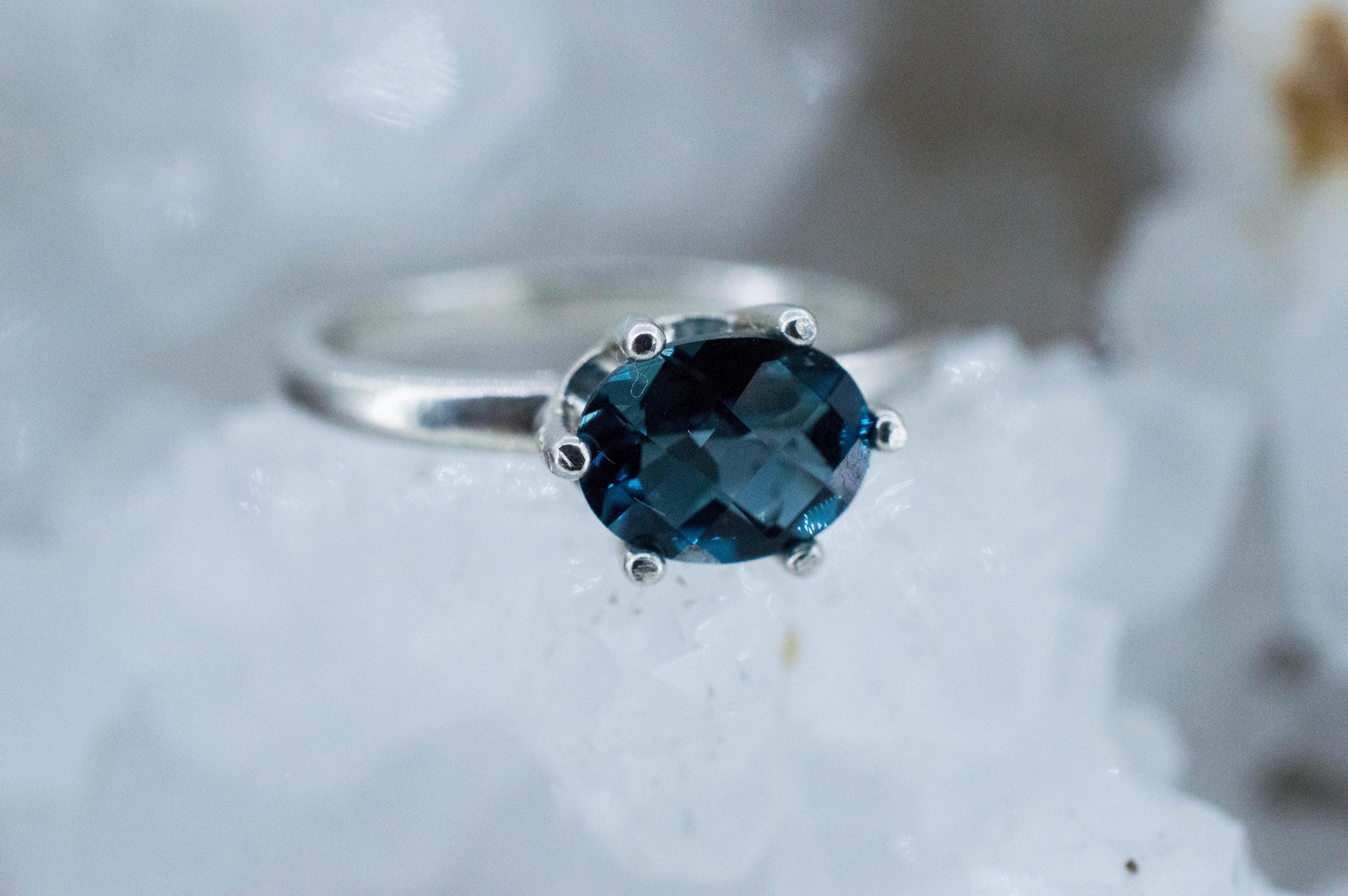 London Blue Topaz Ring, Natural Brazil Topaz; 1.315cts - Mark Oliver Gems